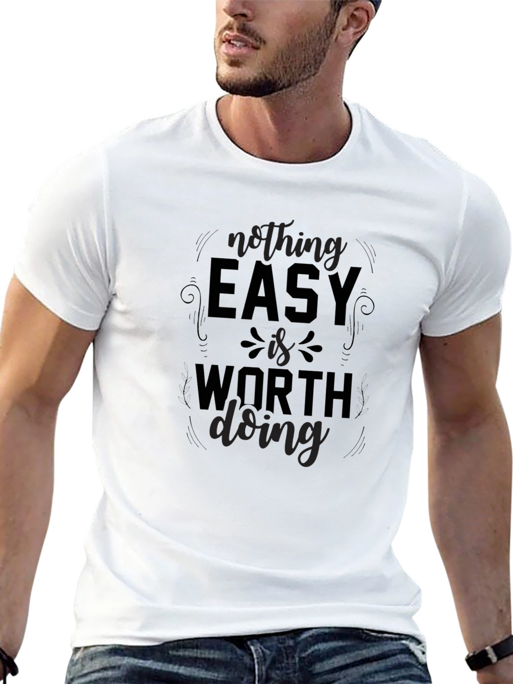 Nothing Easy T-Shirt - Motivation Black Tee