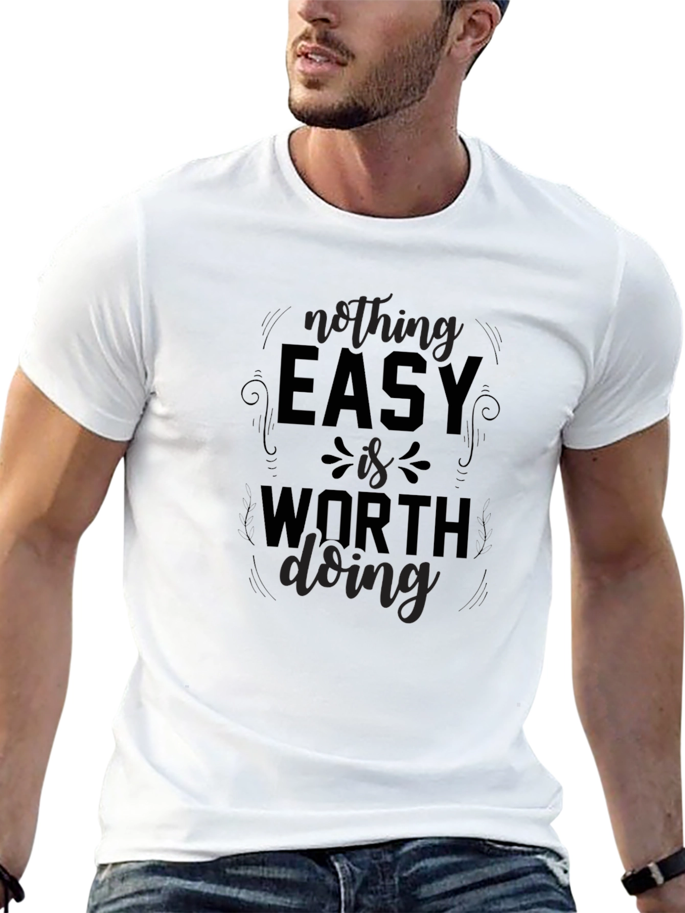 Nothing Easy T-Shirt - Motivation Black Tee