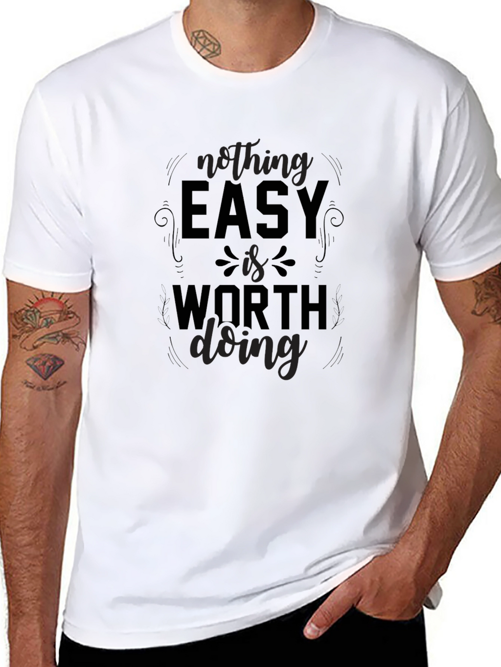 Nothing Easy T-Shirt - Motivation Black Tee