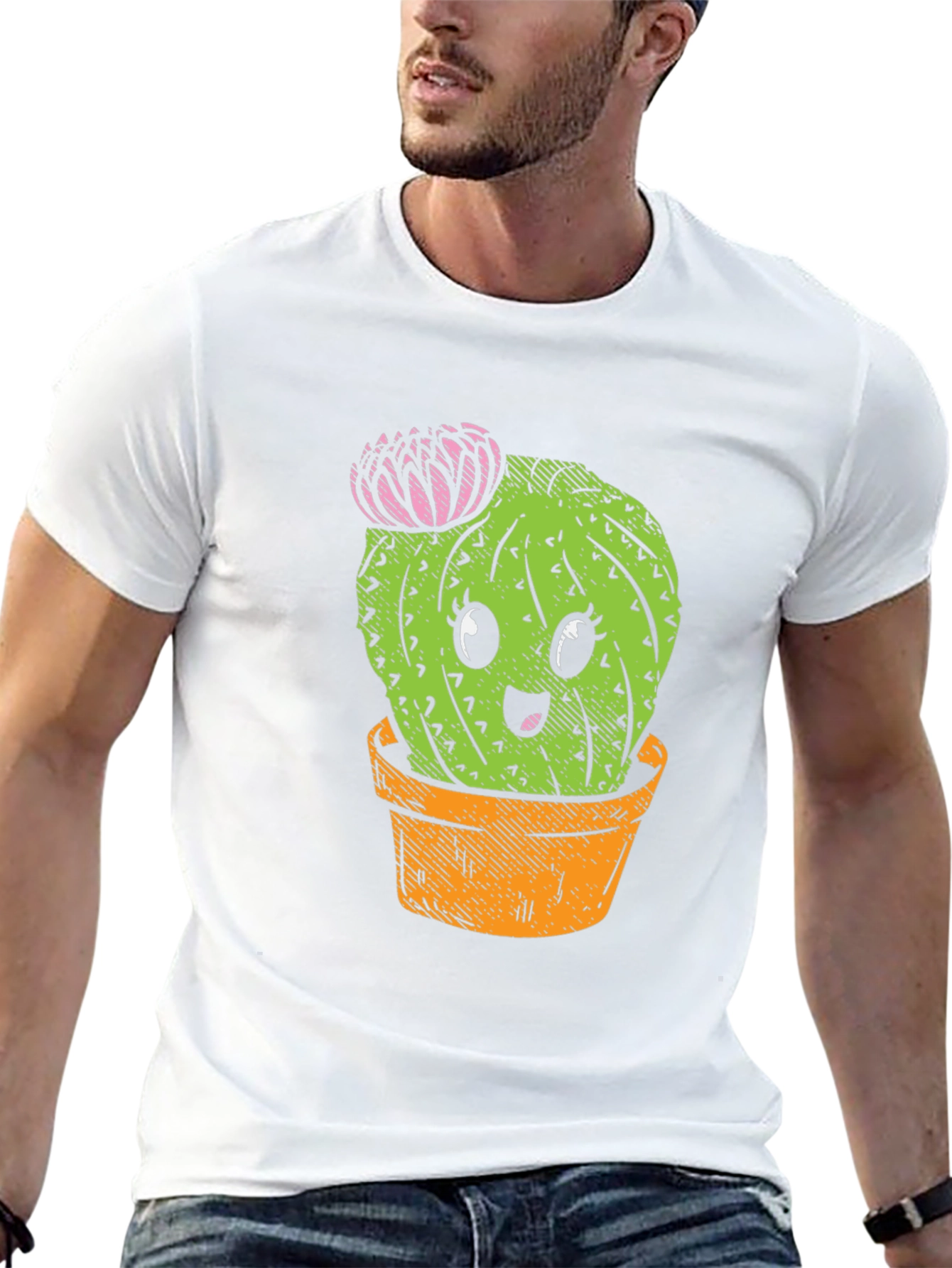 Cute Cactus Graphic Tee - Unisex Black T-Shirt