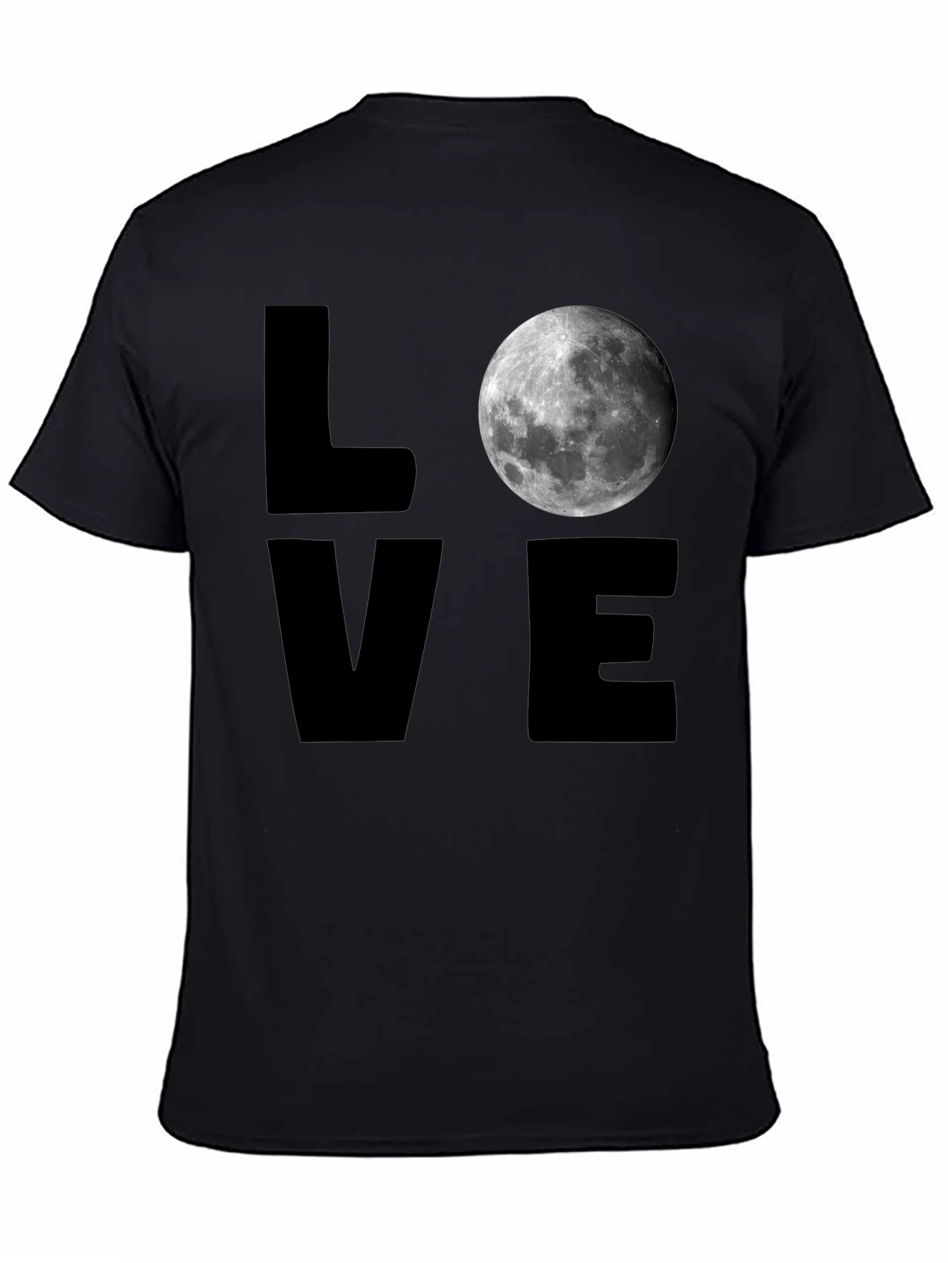 LOVE Moon Graphic T-Shirt - Mens Black Tee