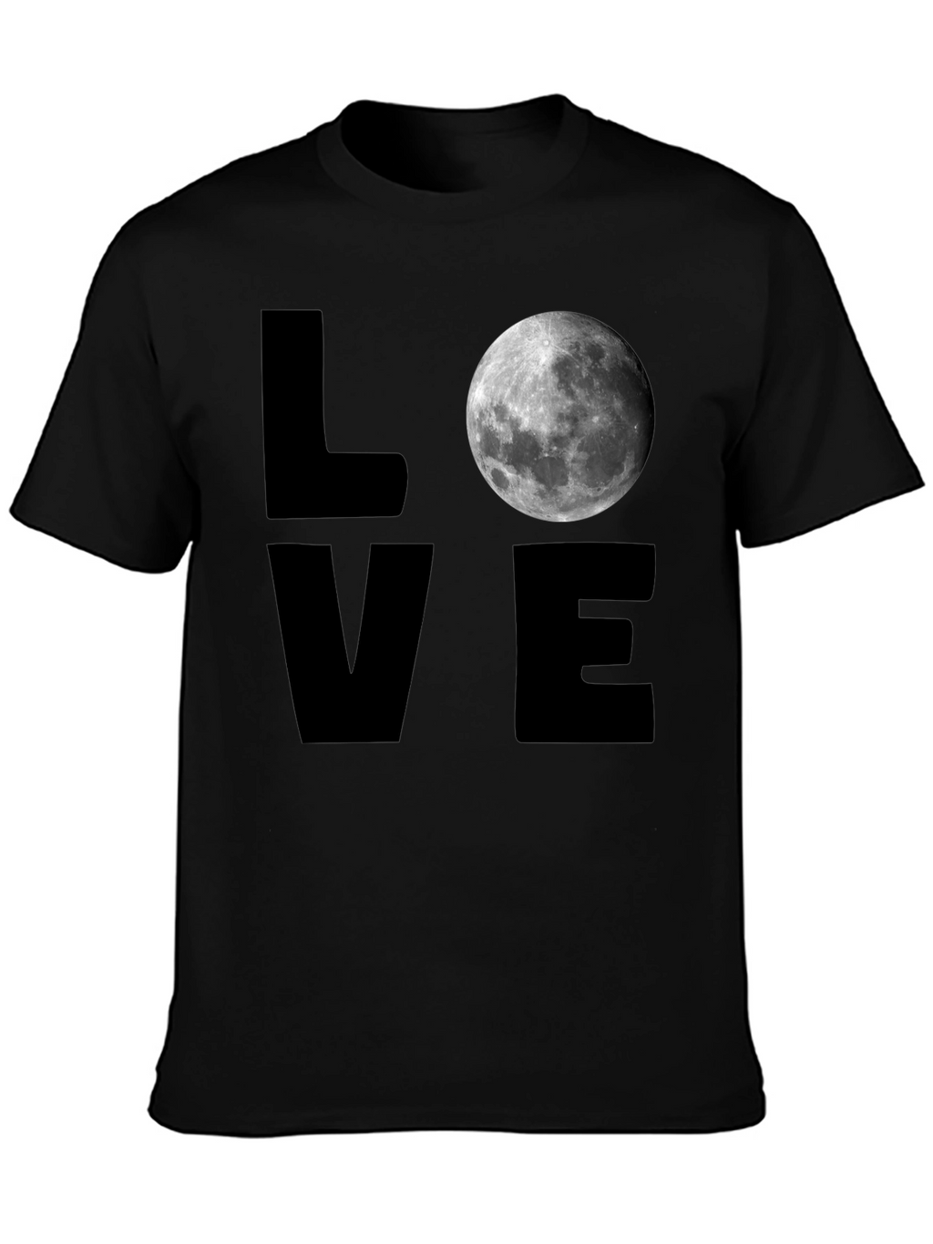 LOVE Moon Graphic T-Shirt - Mens Black Tee