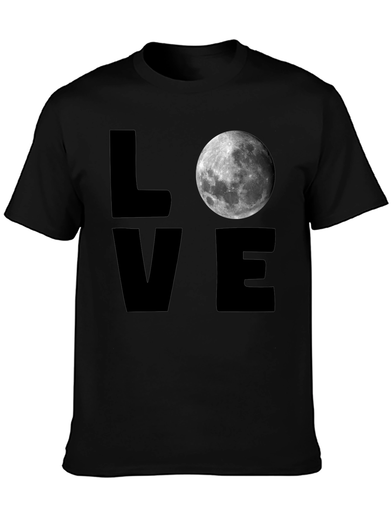 LOVE Moon Graphic T-Shirt - Mens Black Tee