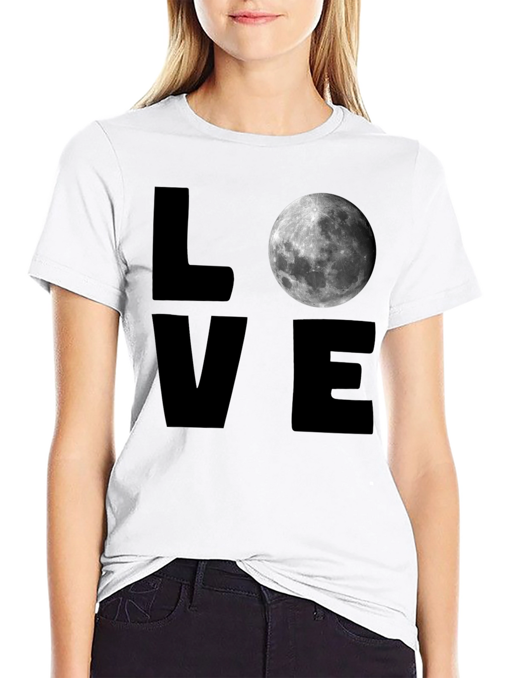 LOVE Moon Graphic T-Shirt - Mens Black Tee