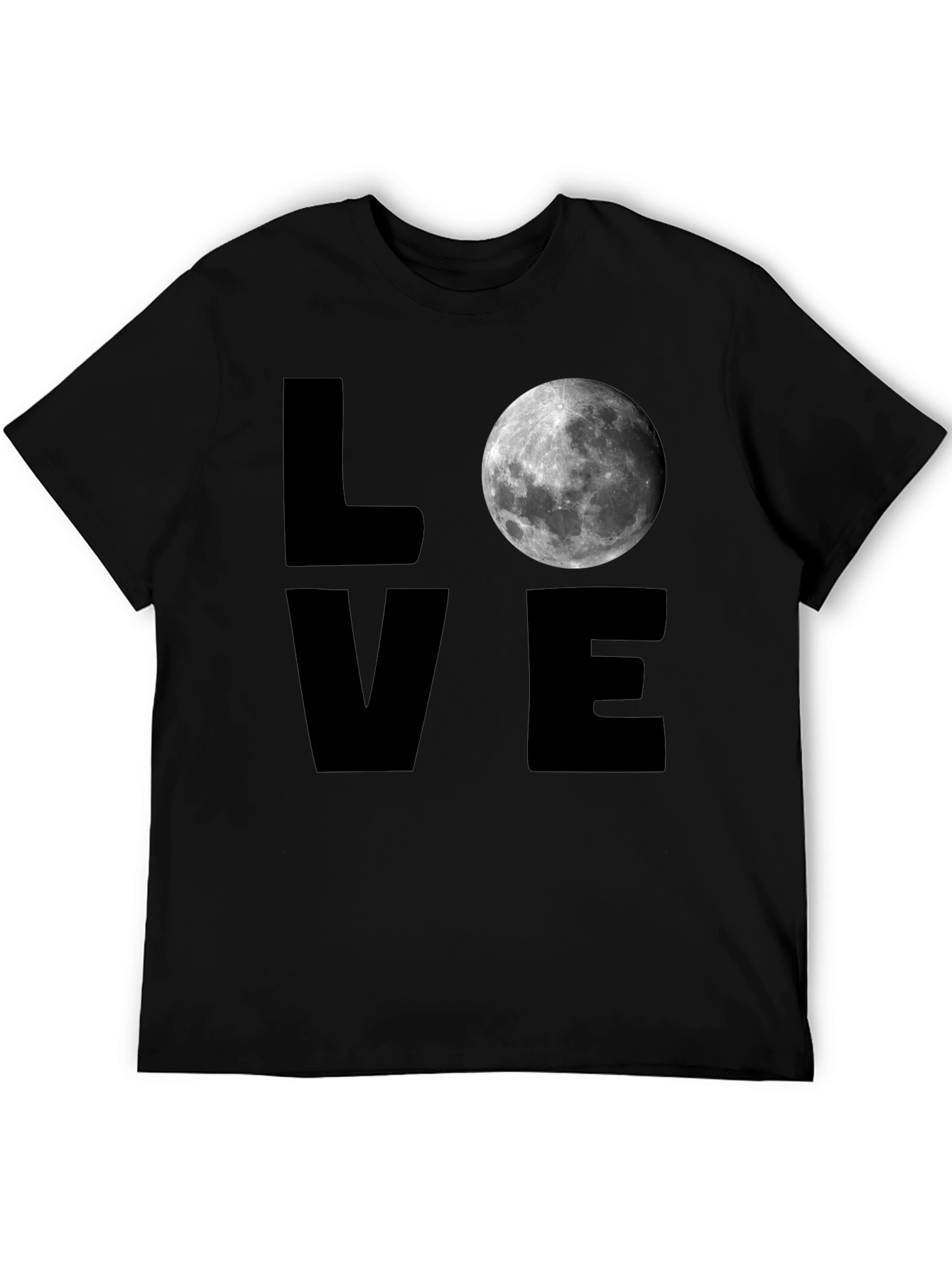 LOVE Moon Graphic T-Shirt - Mens Black Tee