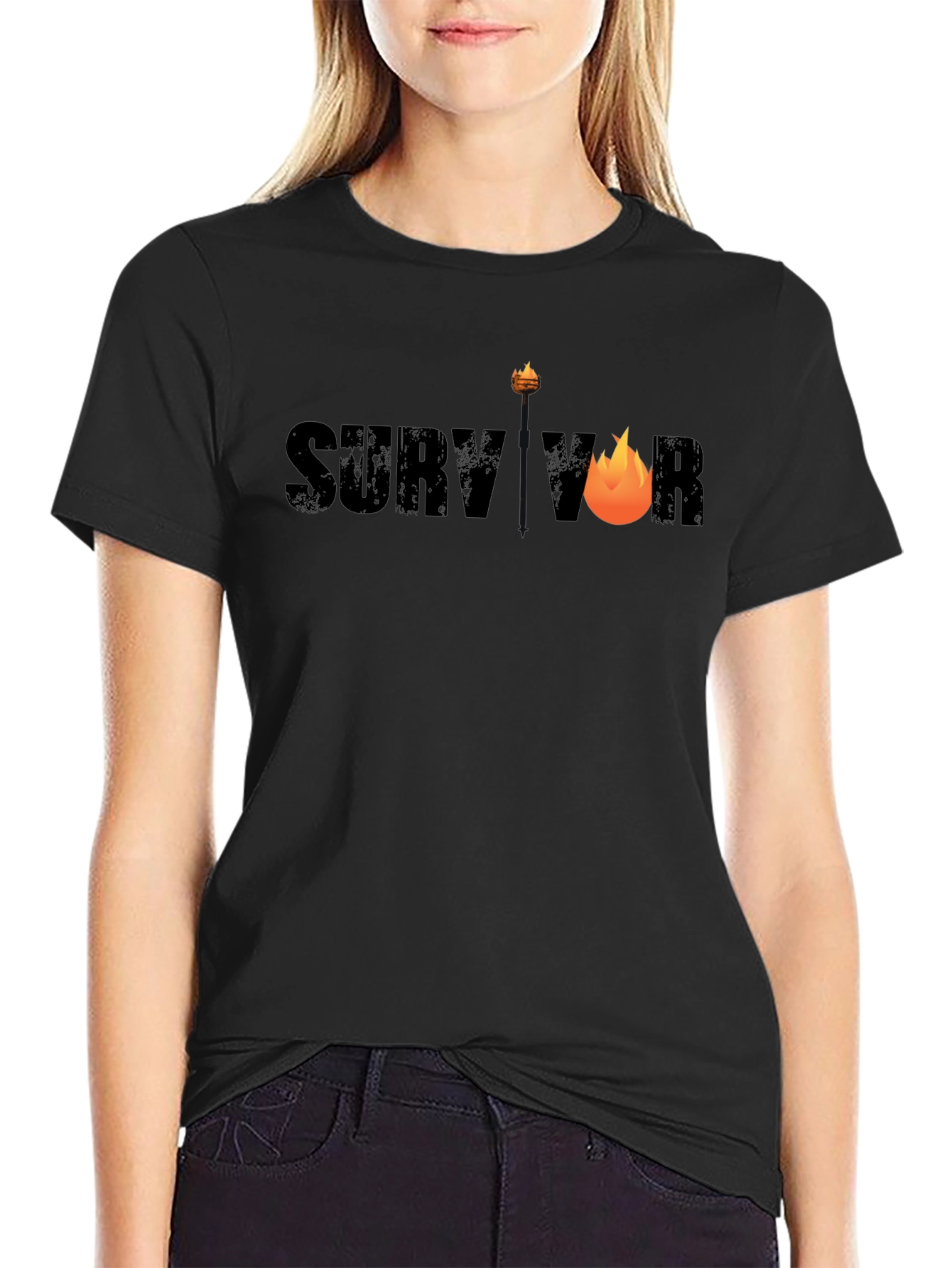 Survivor Graphic T-Shirt - Black