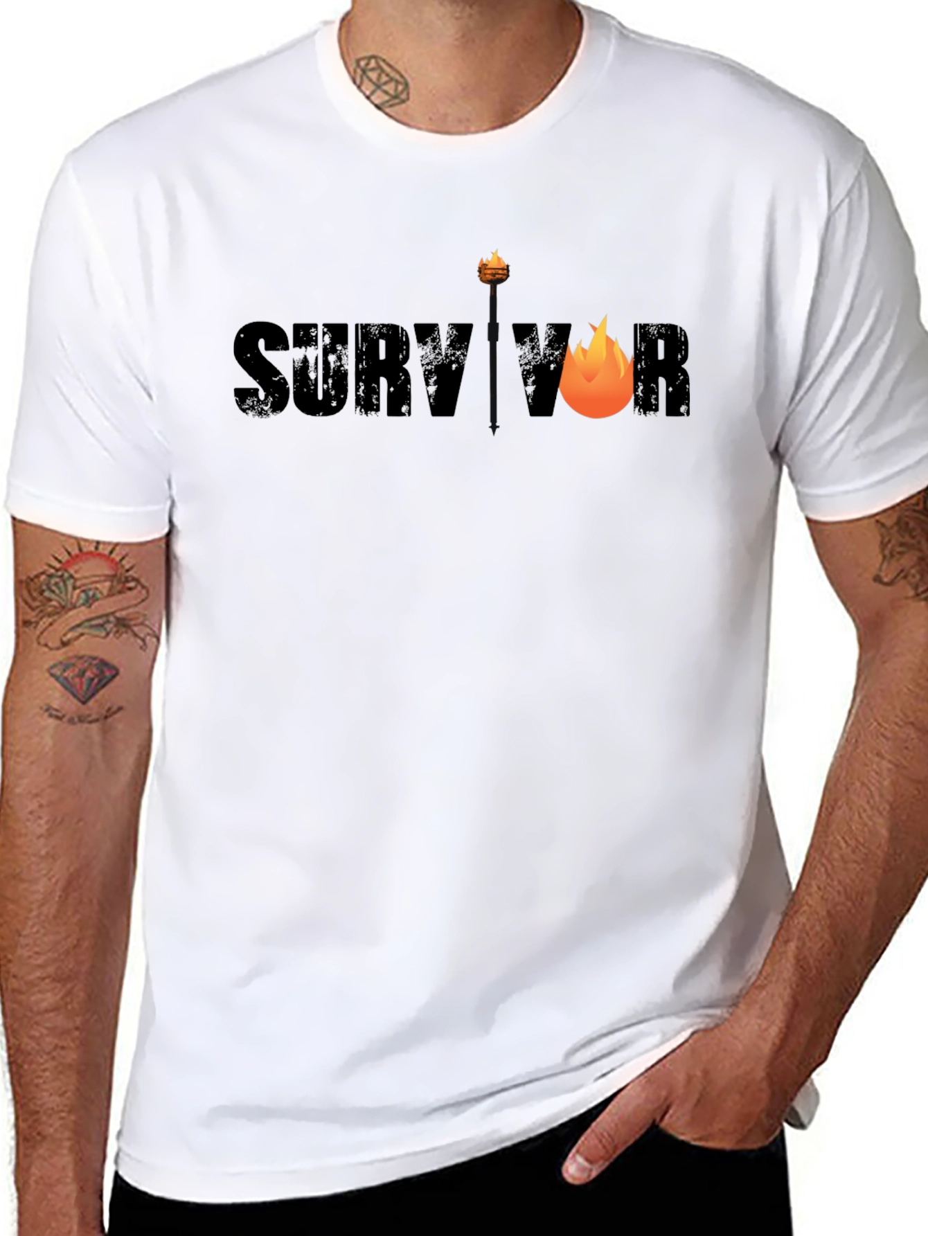 Survivor Graphic T-Shirt - Black