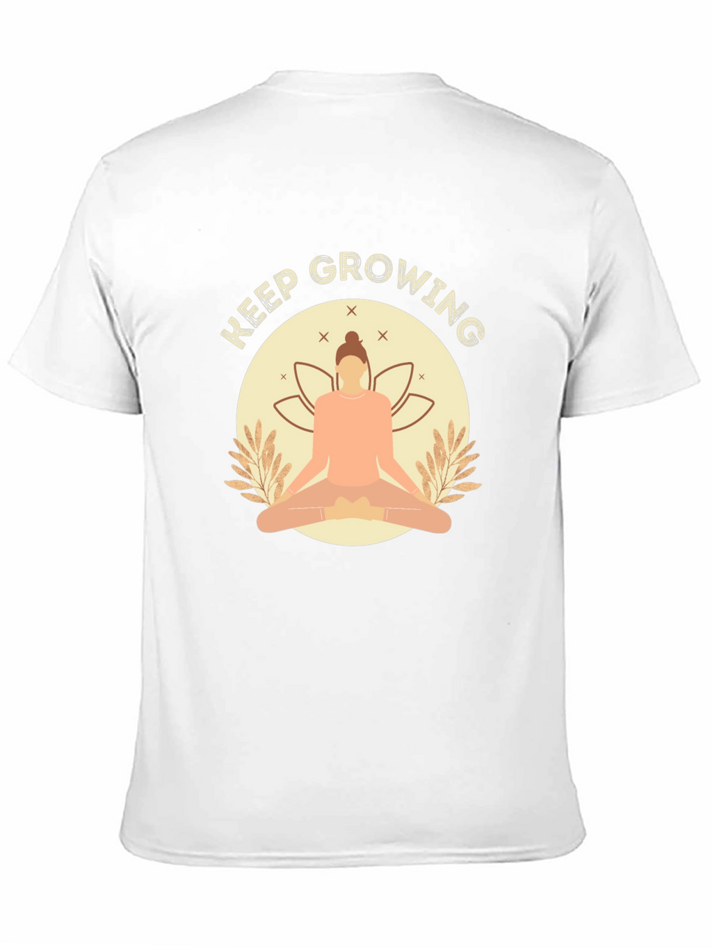 Keep Growing Black T-Shirt with Yoga Design