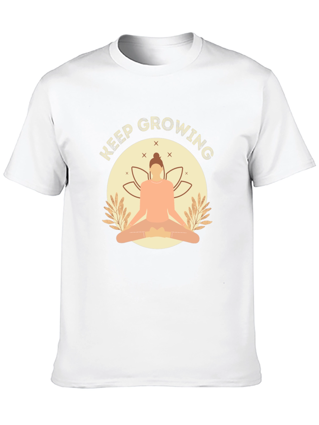 Keep Growing Black T-Shirt with Yoga Design