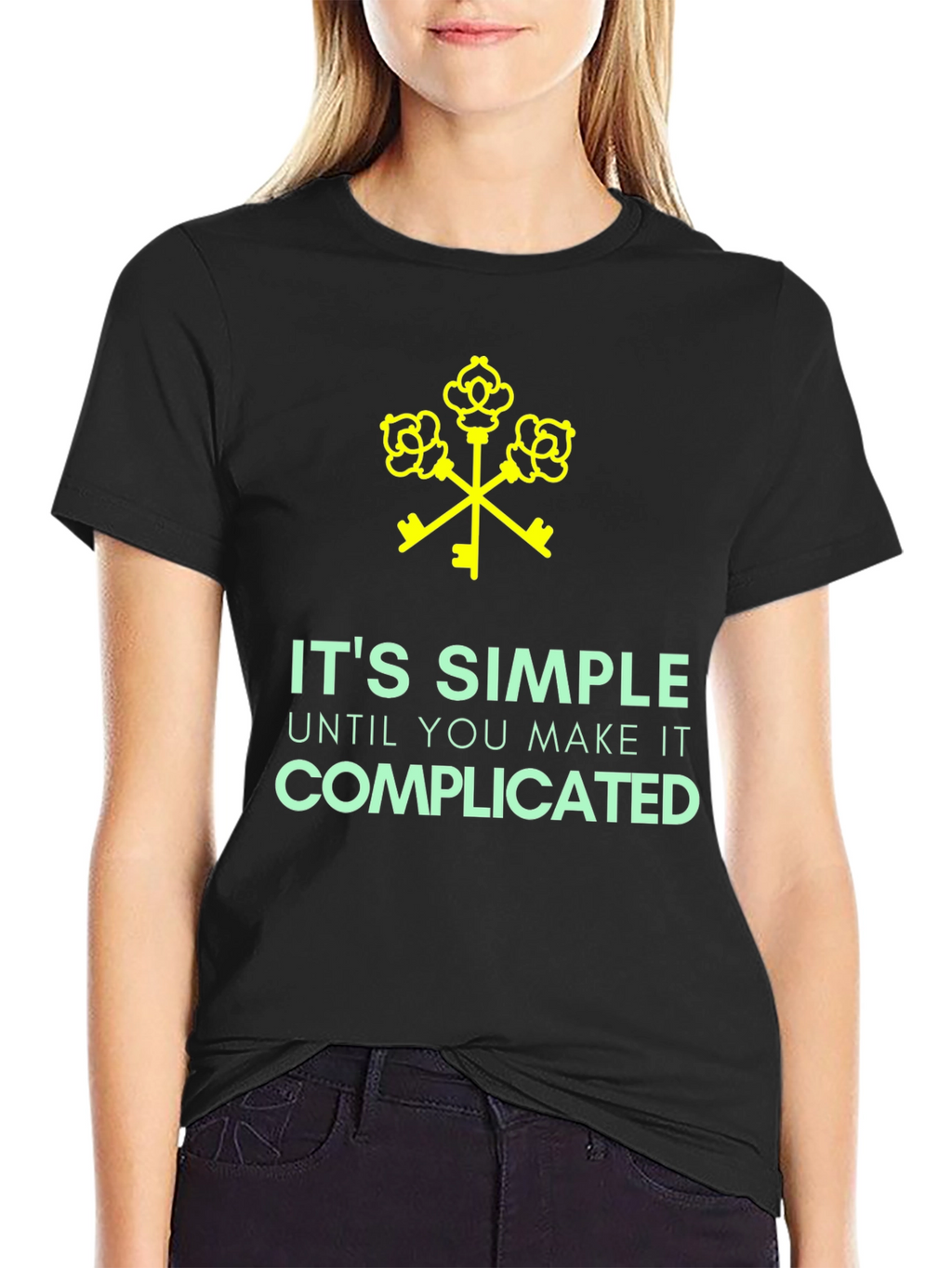 Its Simple Until Complicated Black Graphic Tee