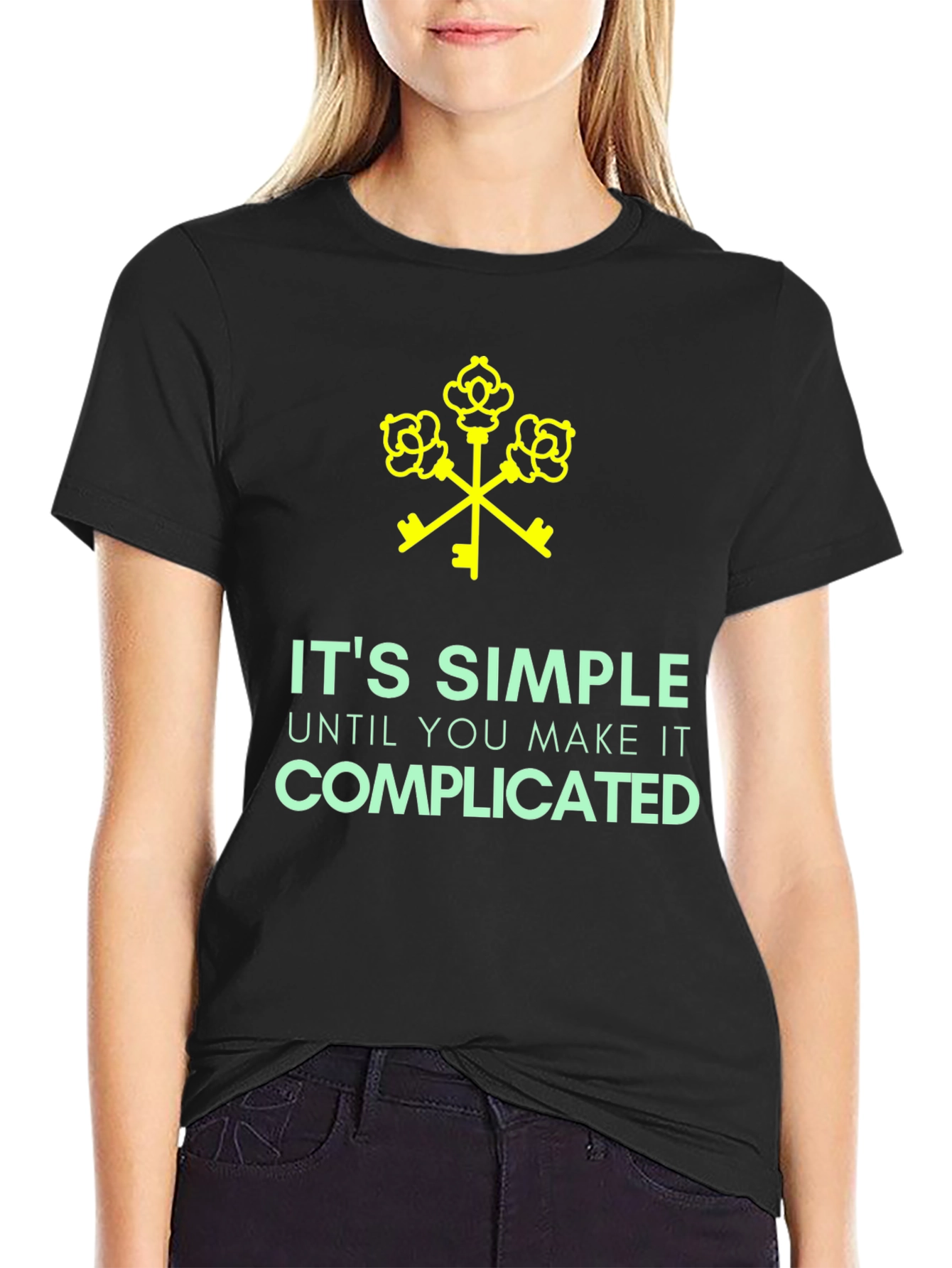 Its Simple Until Complicated Black Graphic Tee