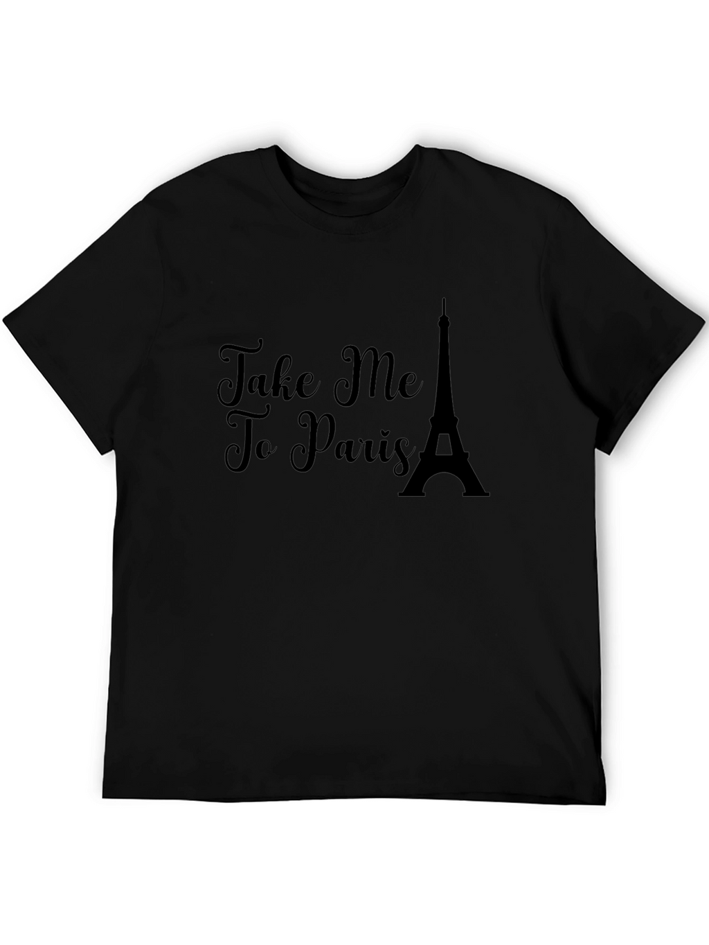 Take Me to Paris Black Graphic Tee Shirt