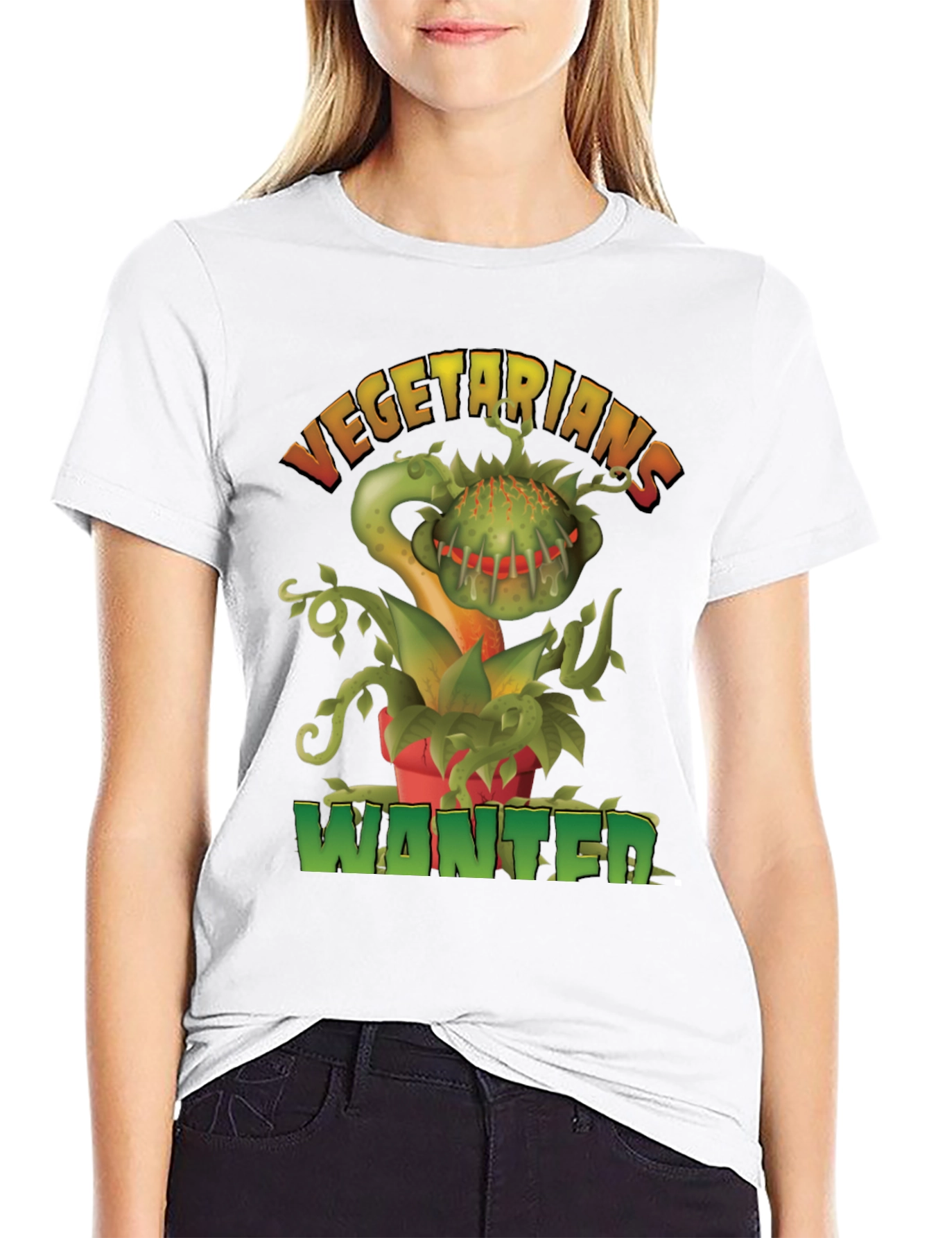 Vegetarians Wanted T-Shirt - Funny Carnivorous Plant Tee