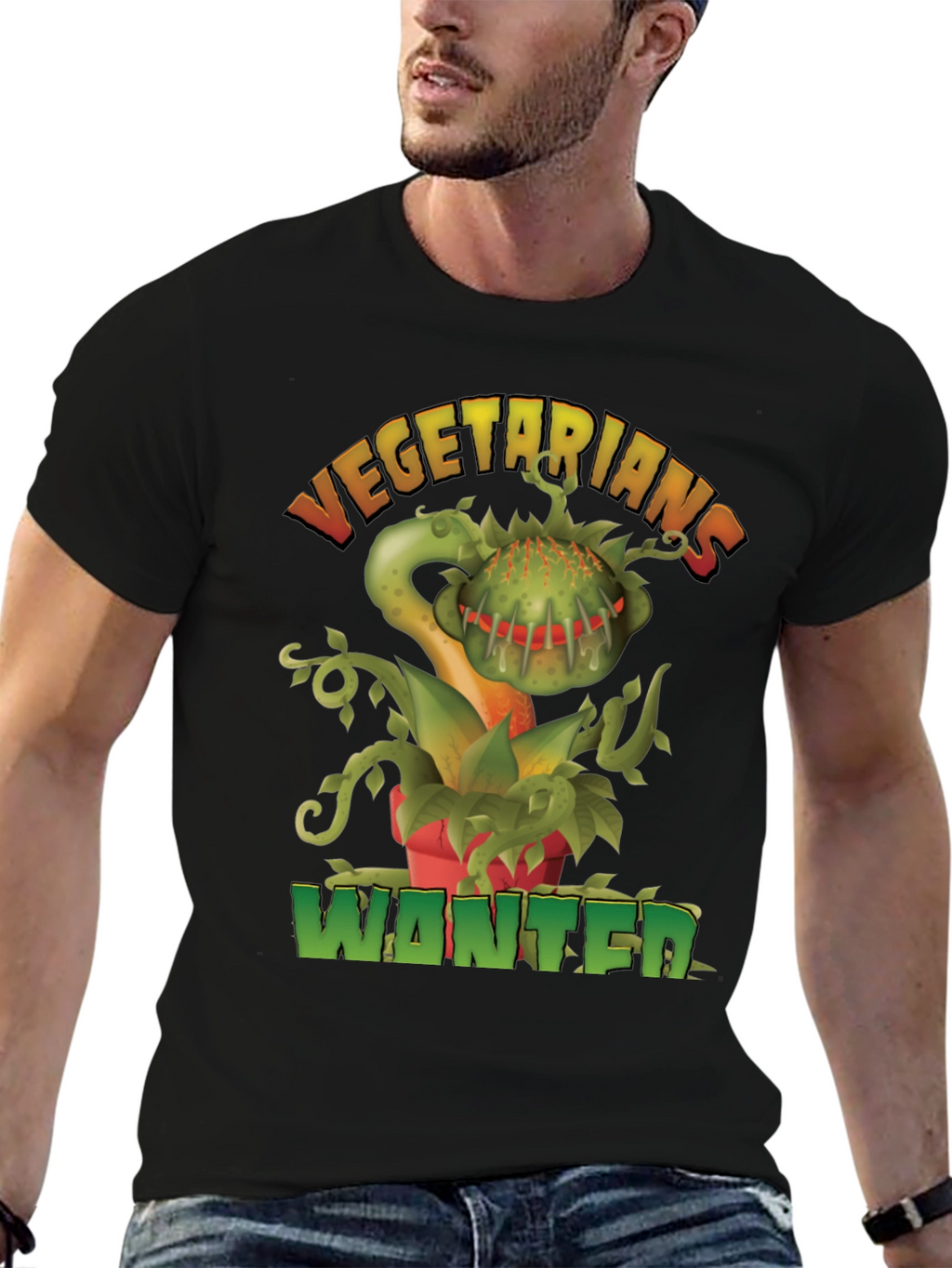 Vegetarians Wanted T-Shirt - Funny Carnivorous Plant Tee