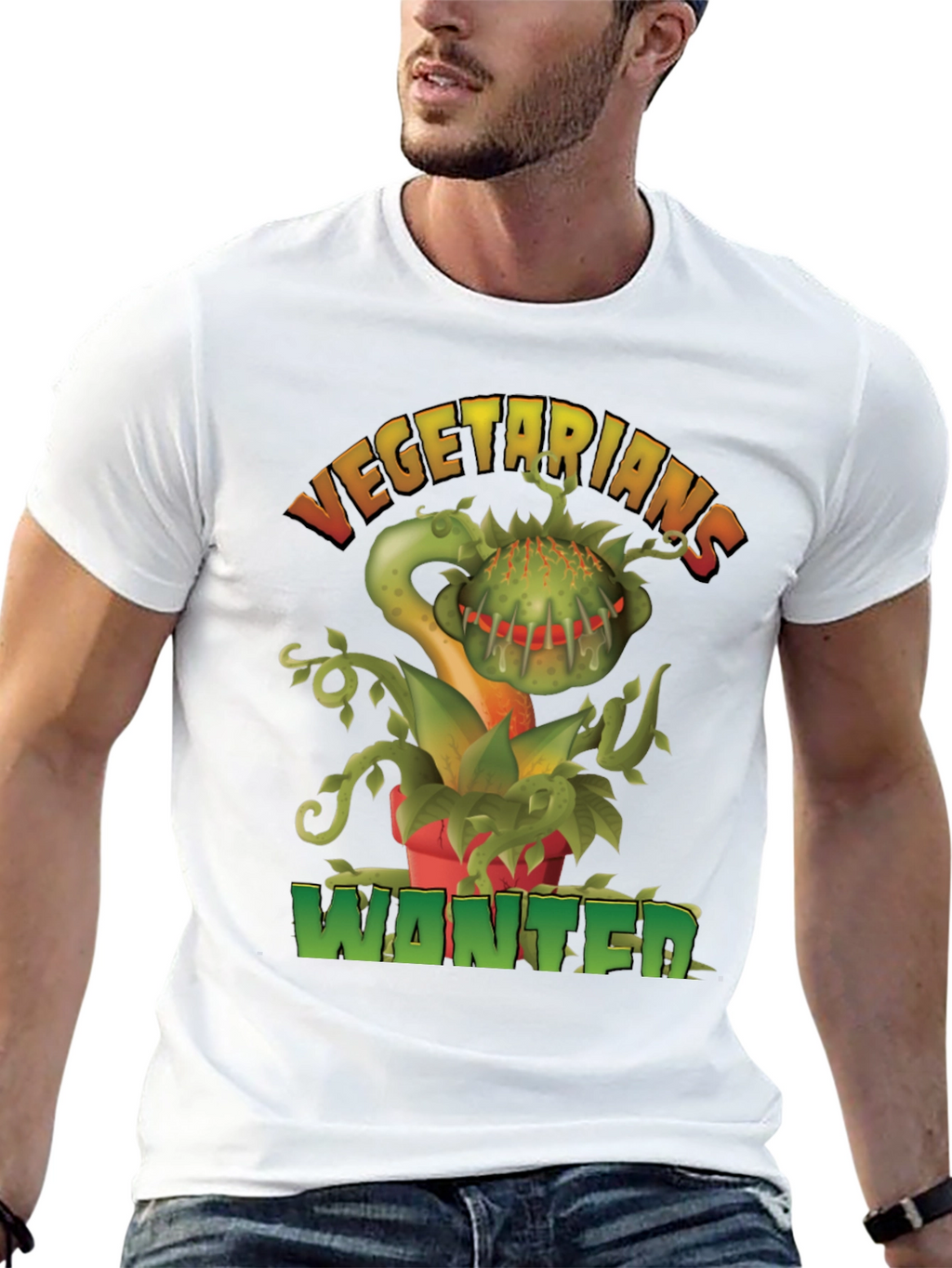Vegetarians Wanted T-Shirt - Funny Carnivorous Plant Tee