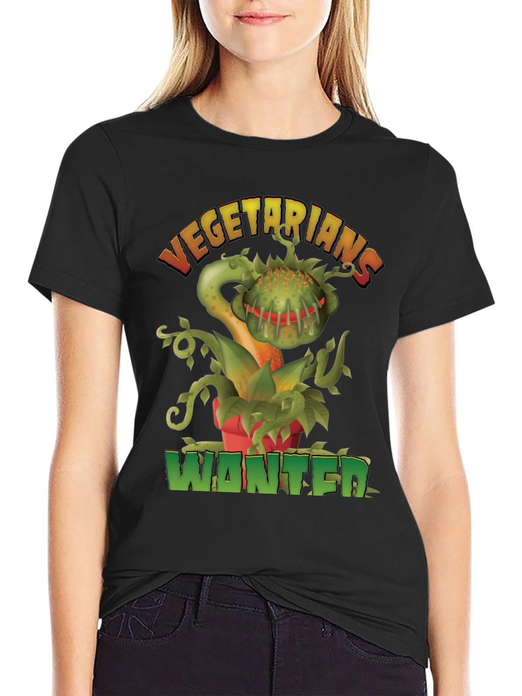 Vegetarians Wanted T-Shirt - Funny Carnivorous Plant Tee