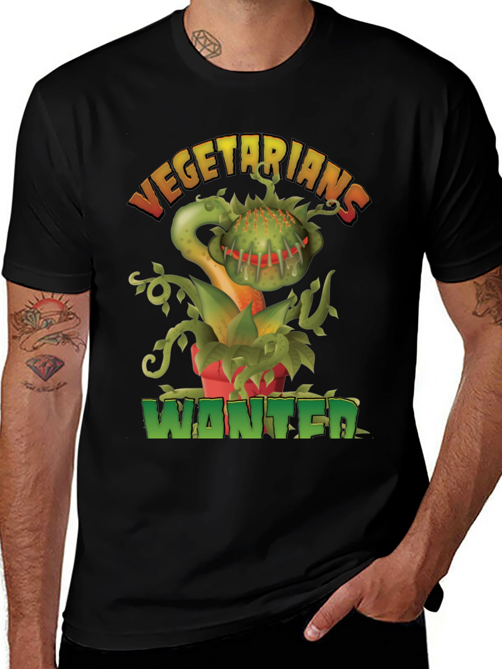 Vegetarians Wanted T-Shirt - Funny Carnivorous Plant Tee
