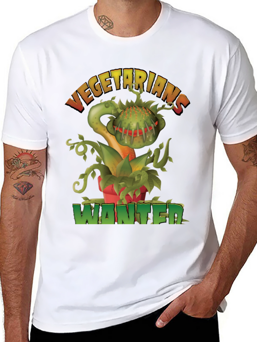 Vegetarians Wanted T-Shirt - Funny Carnivorous Plant Tee
