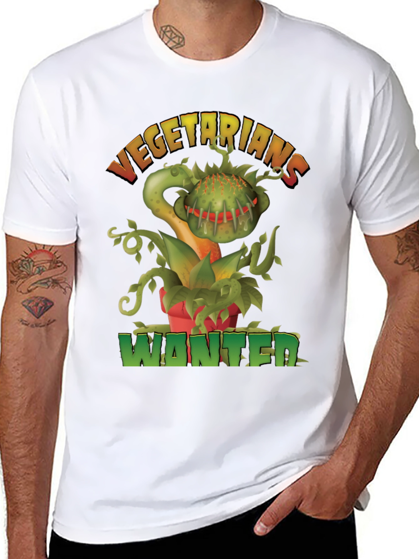 Vegetarians Wanted T-Shirt - Funny Carnivorous Plant Tee
