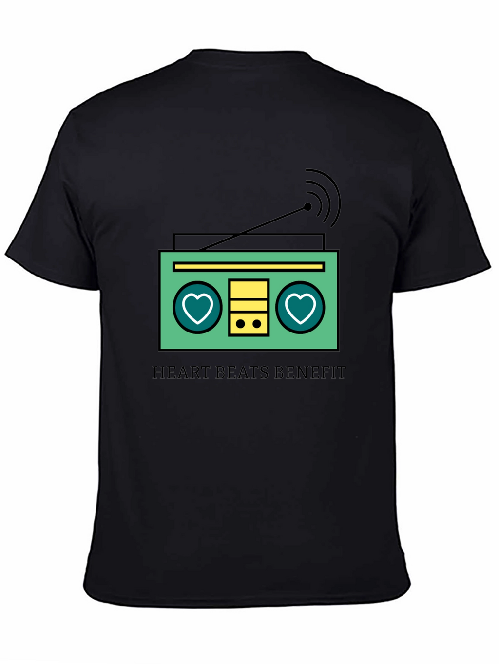 Heart Beats Benefit Graphic T-Shirt - Black