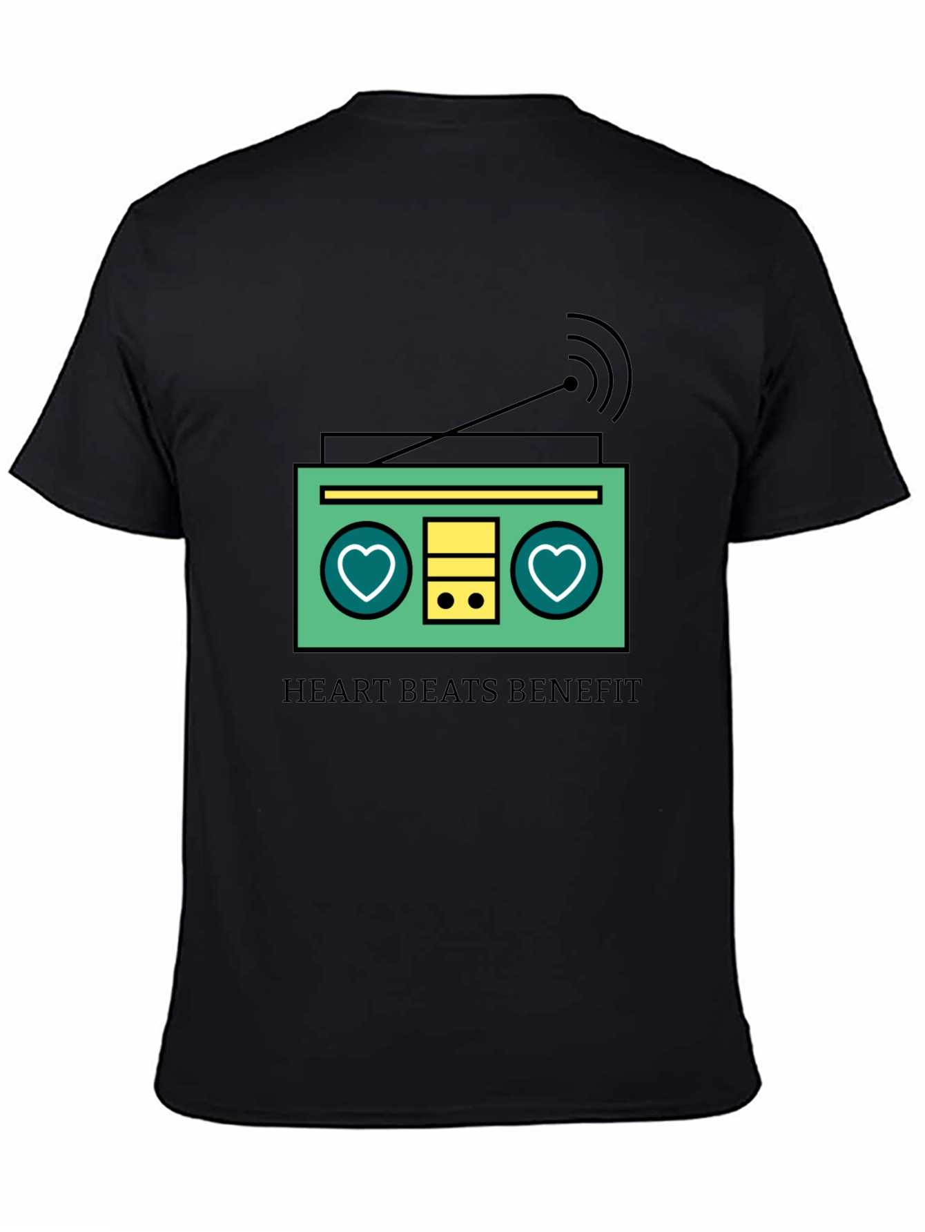 Heart Beats Benefit Graphic T-Shirt - Black