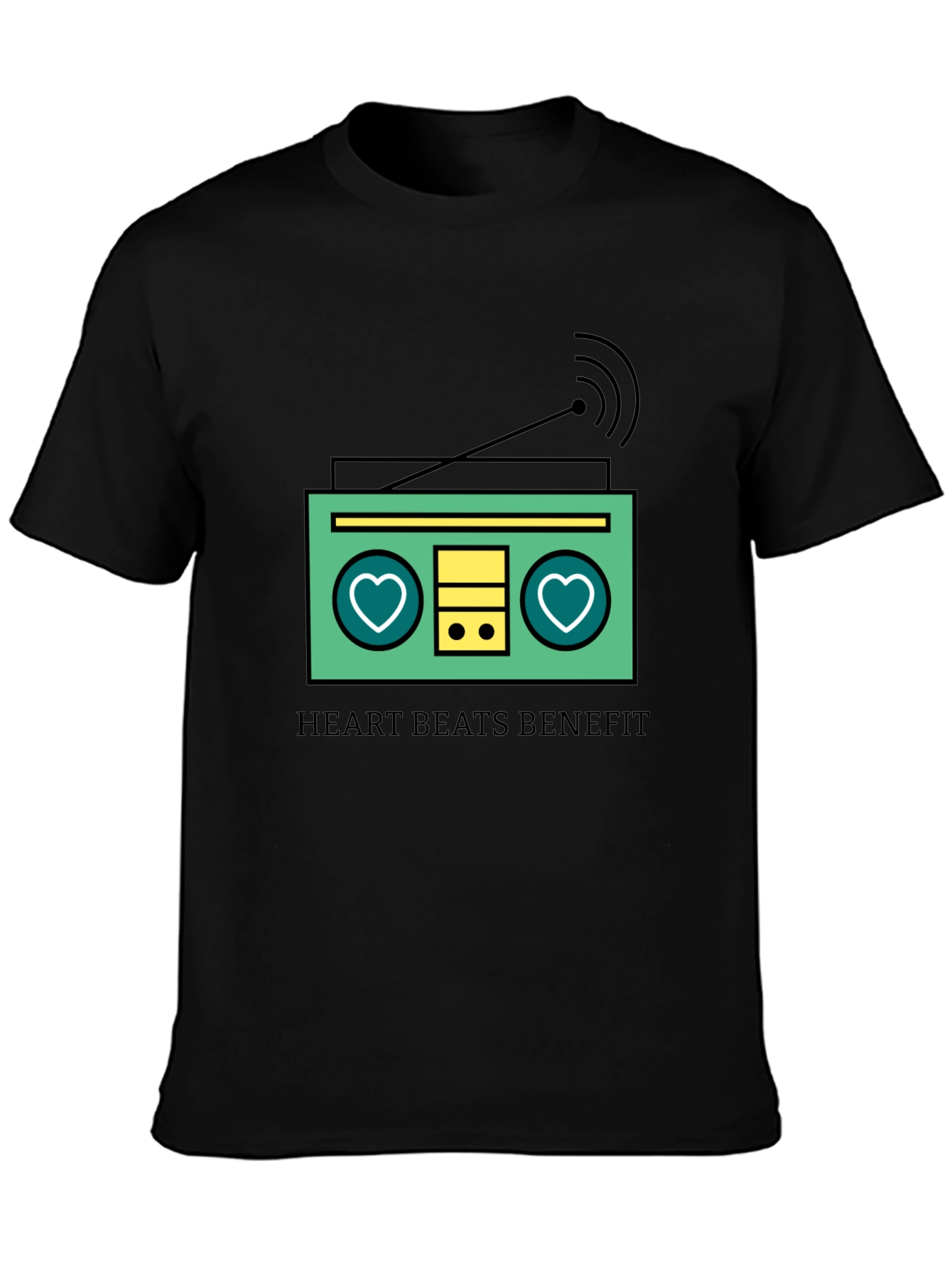 Heart Beats Benefit Graphic T-Shirt - Black