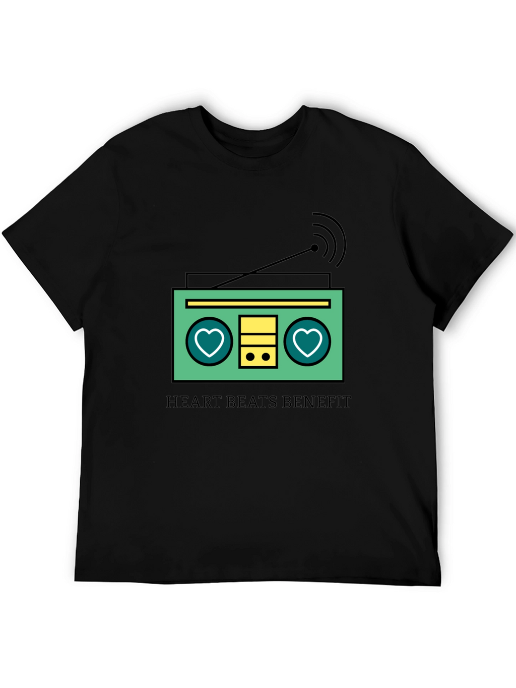 Heart Beats Benefit Graphic T-Shirt - Black