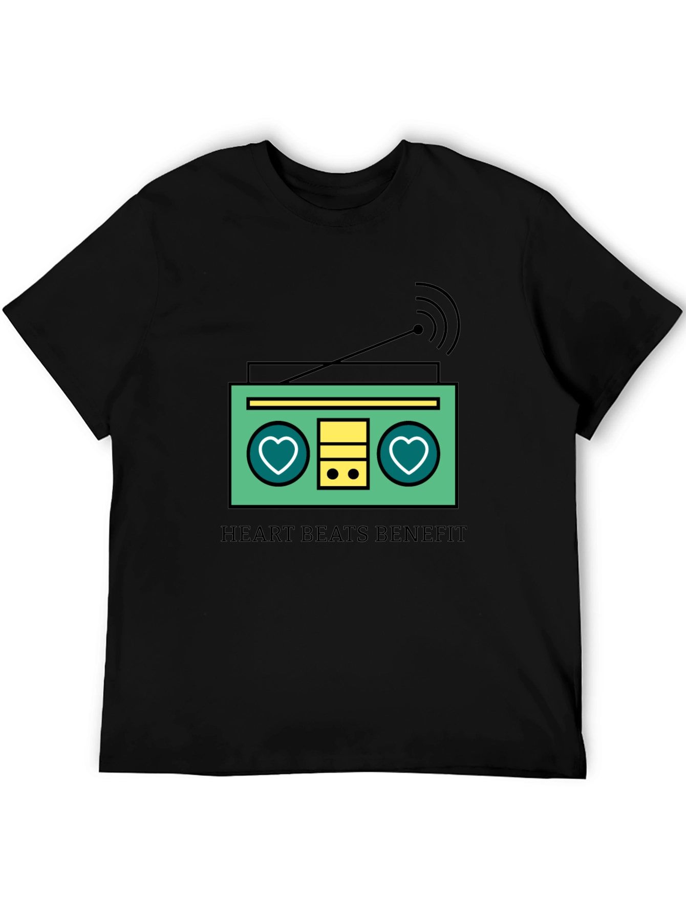 Heart Beats Benefit Graphic T-Shirt - Black