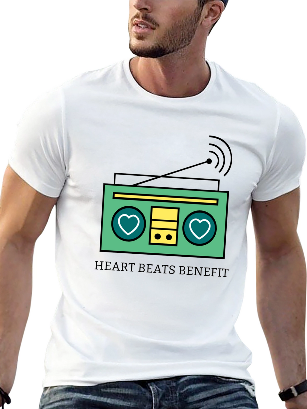 Heart Beats Benefit Graphic T-Shirt - Black