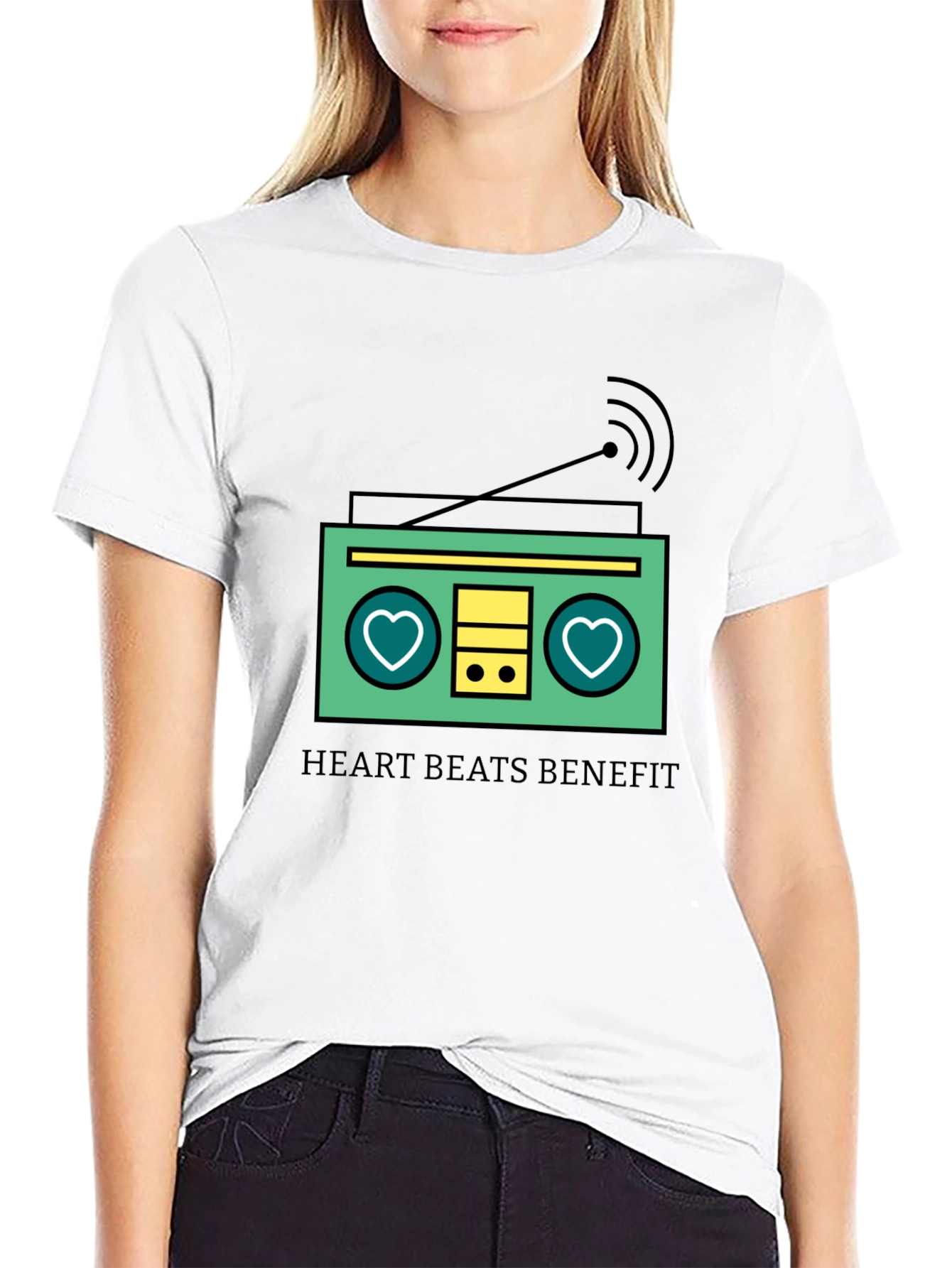 Heart Beats Benefit Graphic T-Shirt - Black