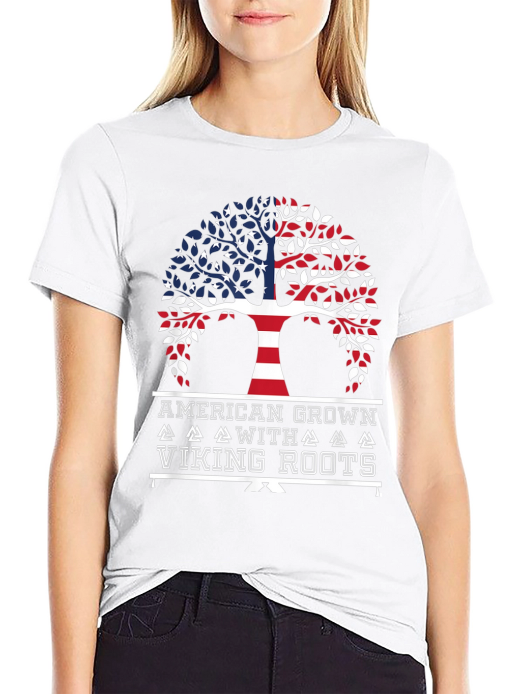 American Grown with Viking Roots Graphic T-Shirt