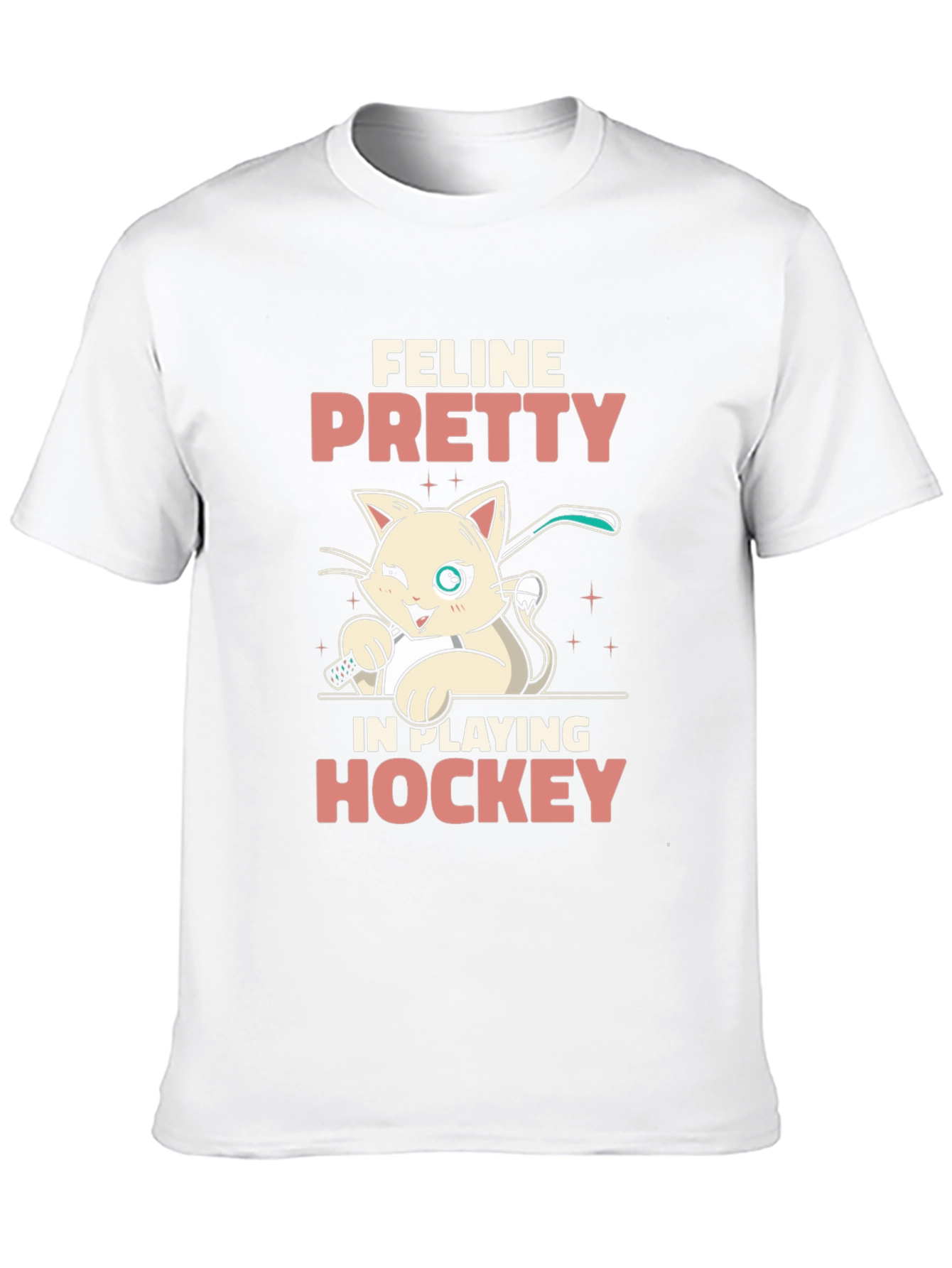 Feline Pretty Hockey T-Shirt - Cat Lover Tee