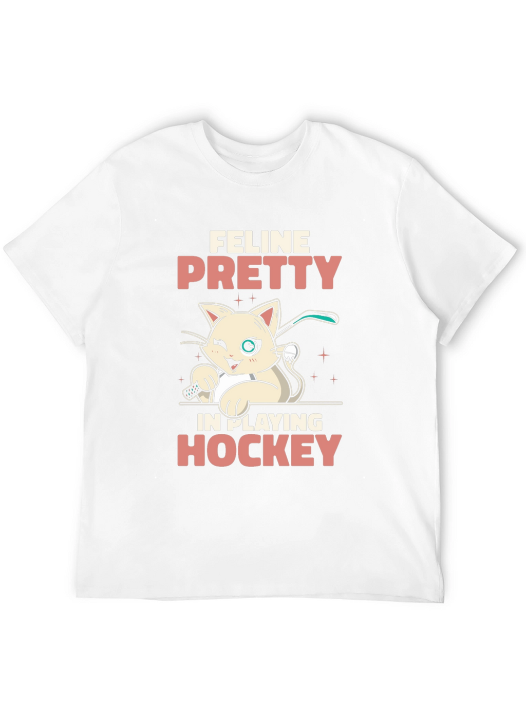 Feline Pretty Hockey T-Shirt - Cat Lover Tee