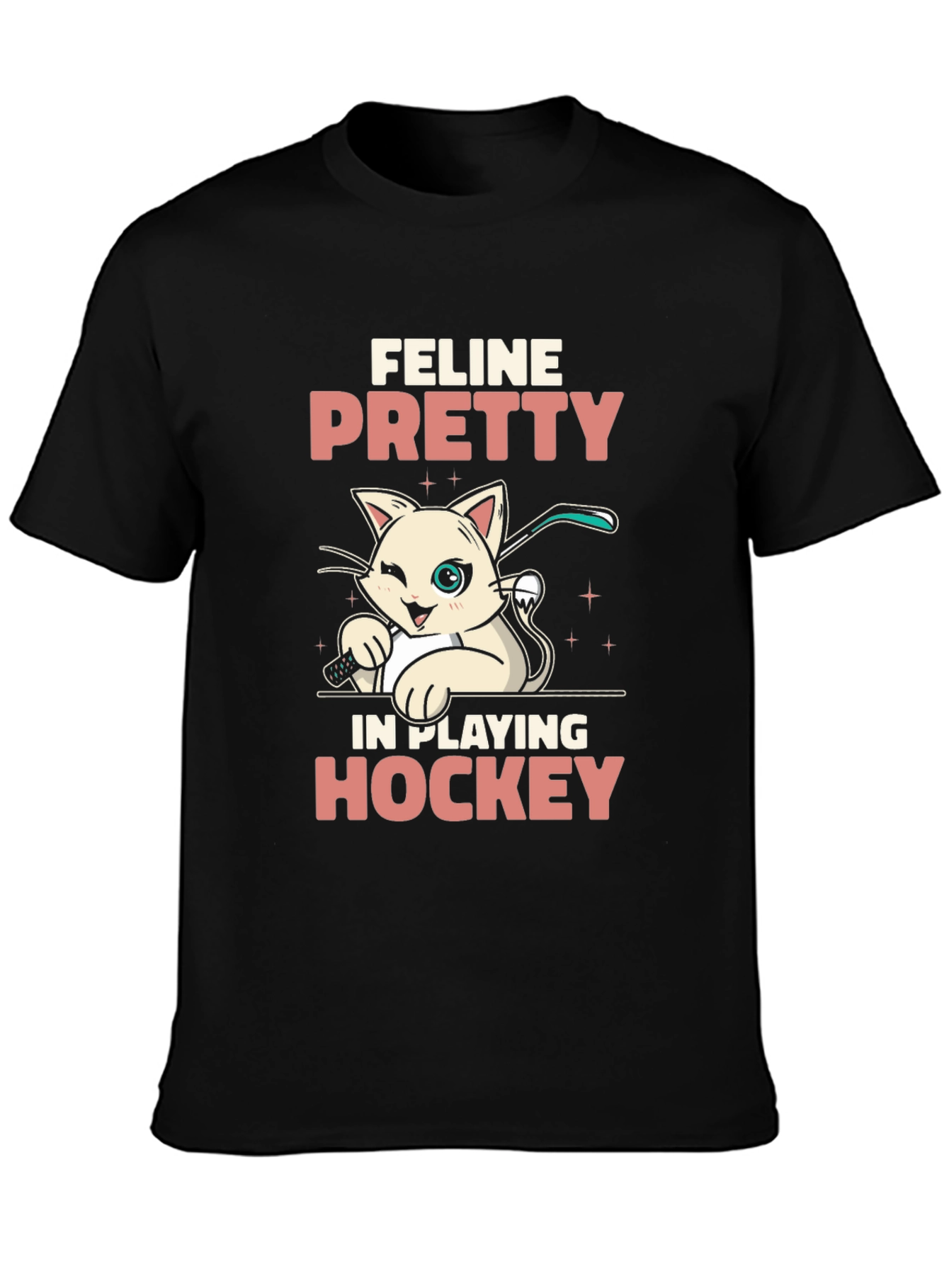 Feline Pretty Hockey T-Shirt - Cat Lover Tee