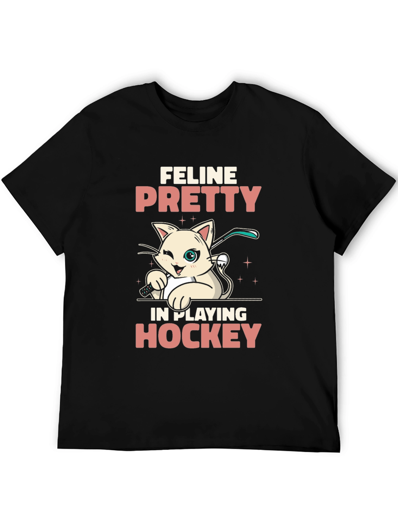 Feline Pretty Hockey T-Shirt - Cat Lover Tee
