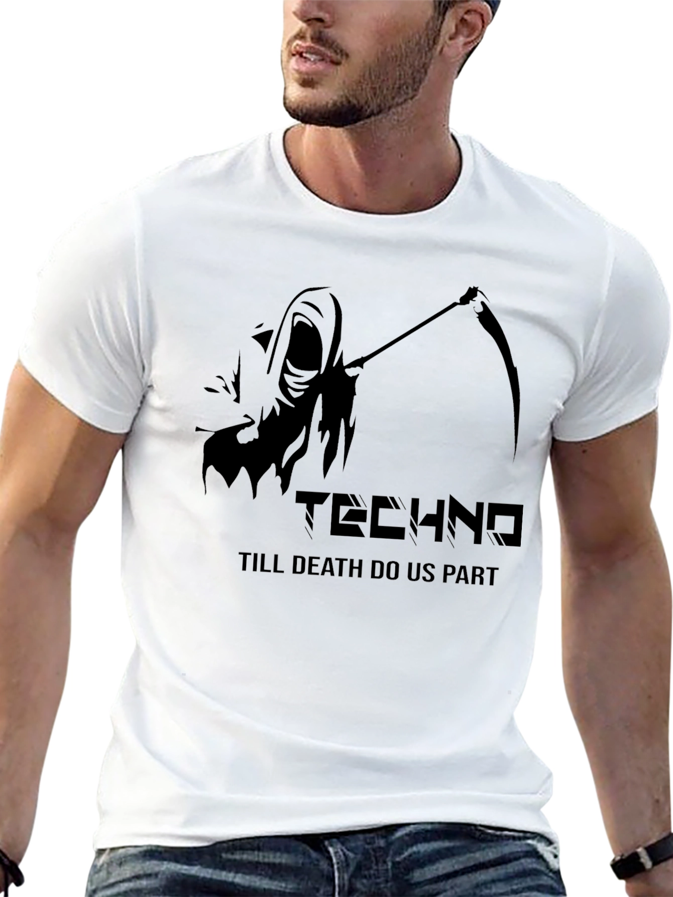 Techno Grim Reaper T-Shirt - Till Death Do Us Part