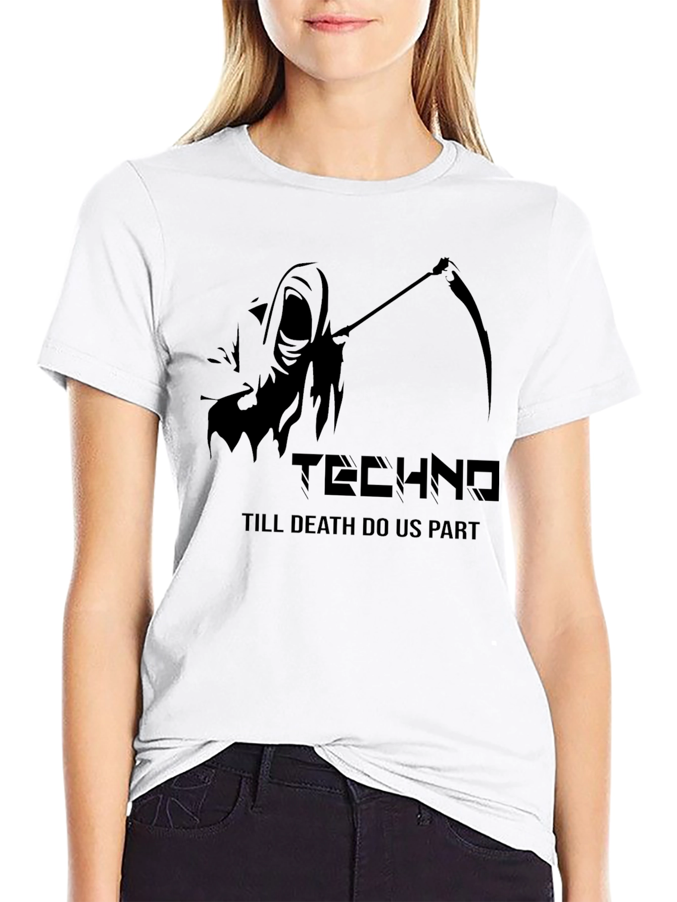 Techno Grim Reaper T-Shirt - Till Death Do Us Part