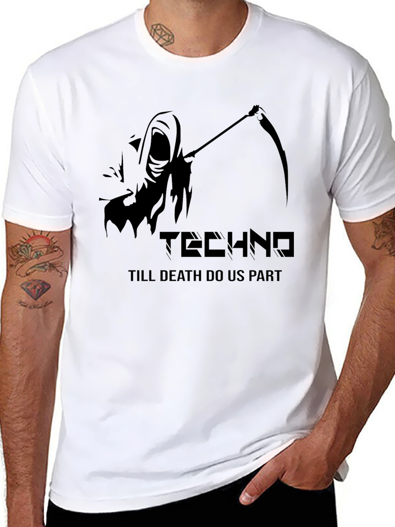 Techno Grim Reaper T-Shirt - Till Death Do Us Part
