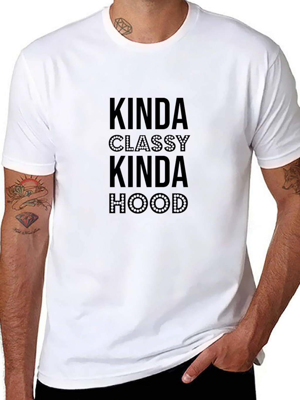 Kinda Classy Kinda Hood Graphic Tee - Black