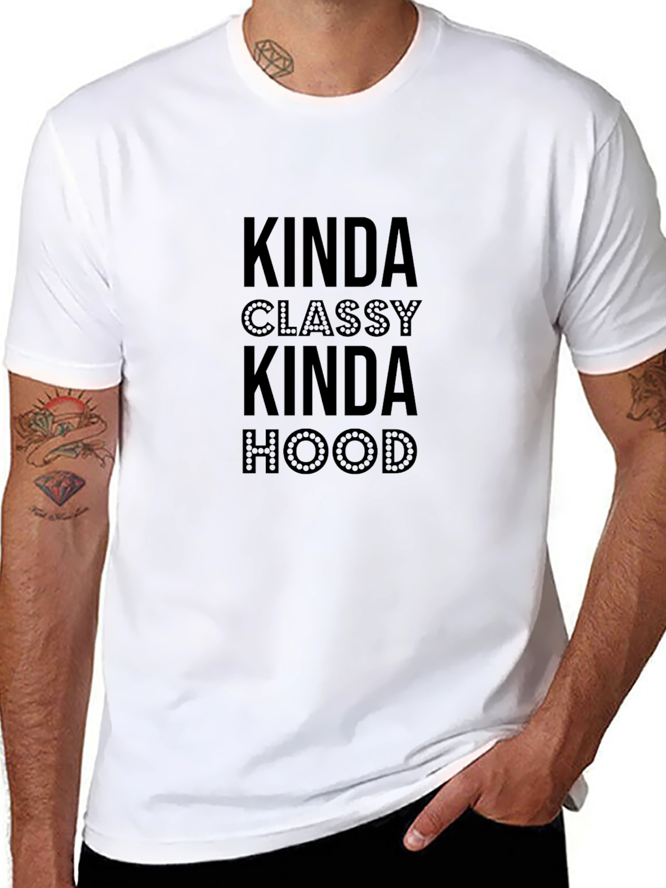Kinda Classy Kinda Hood Graphic Tee - Black