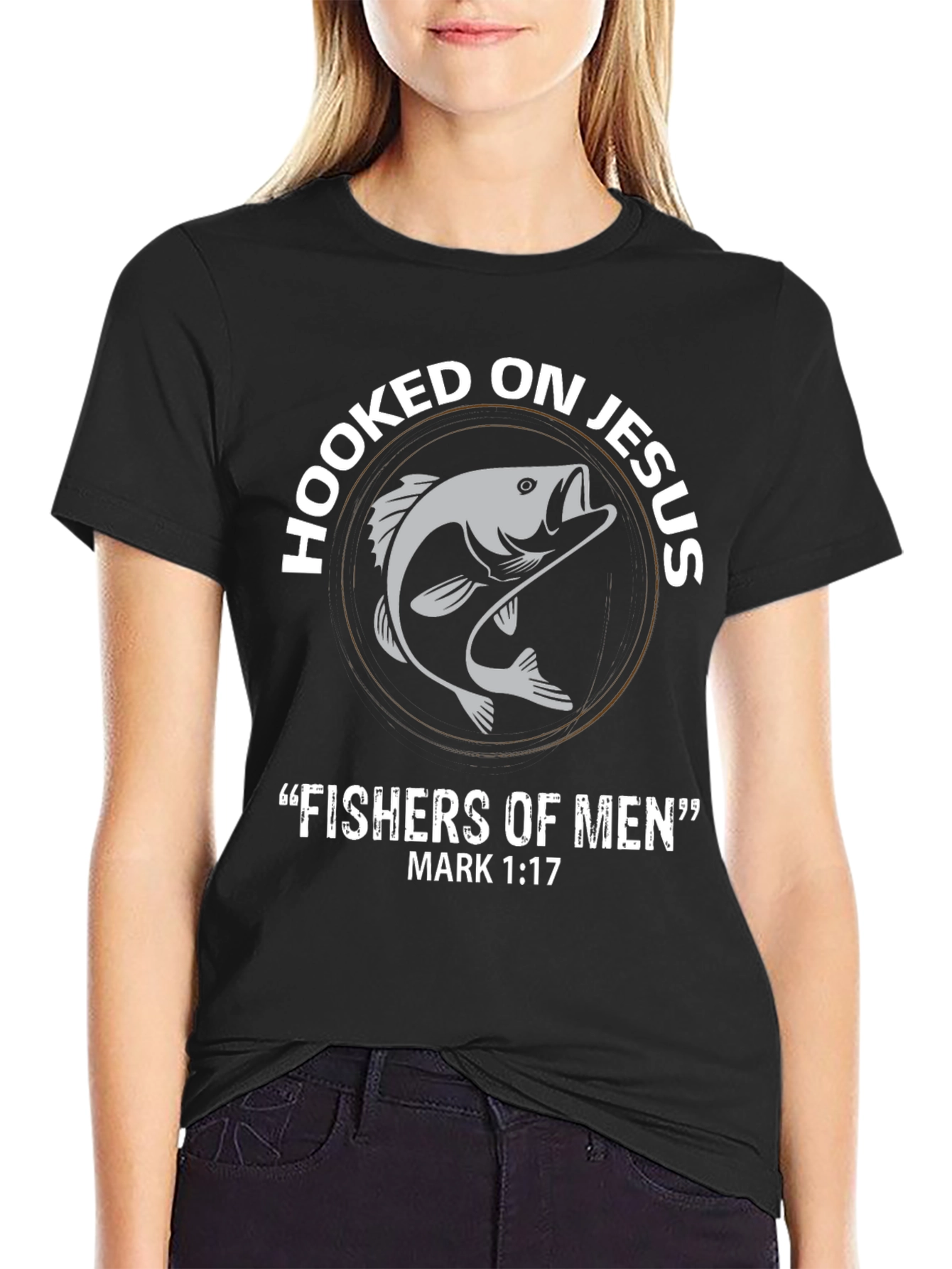 Hooked On Jesus T-Shirt - Fishers of Men Christian Tee