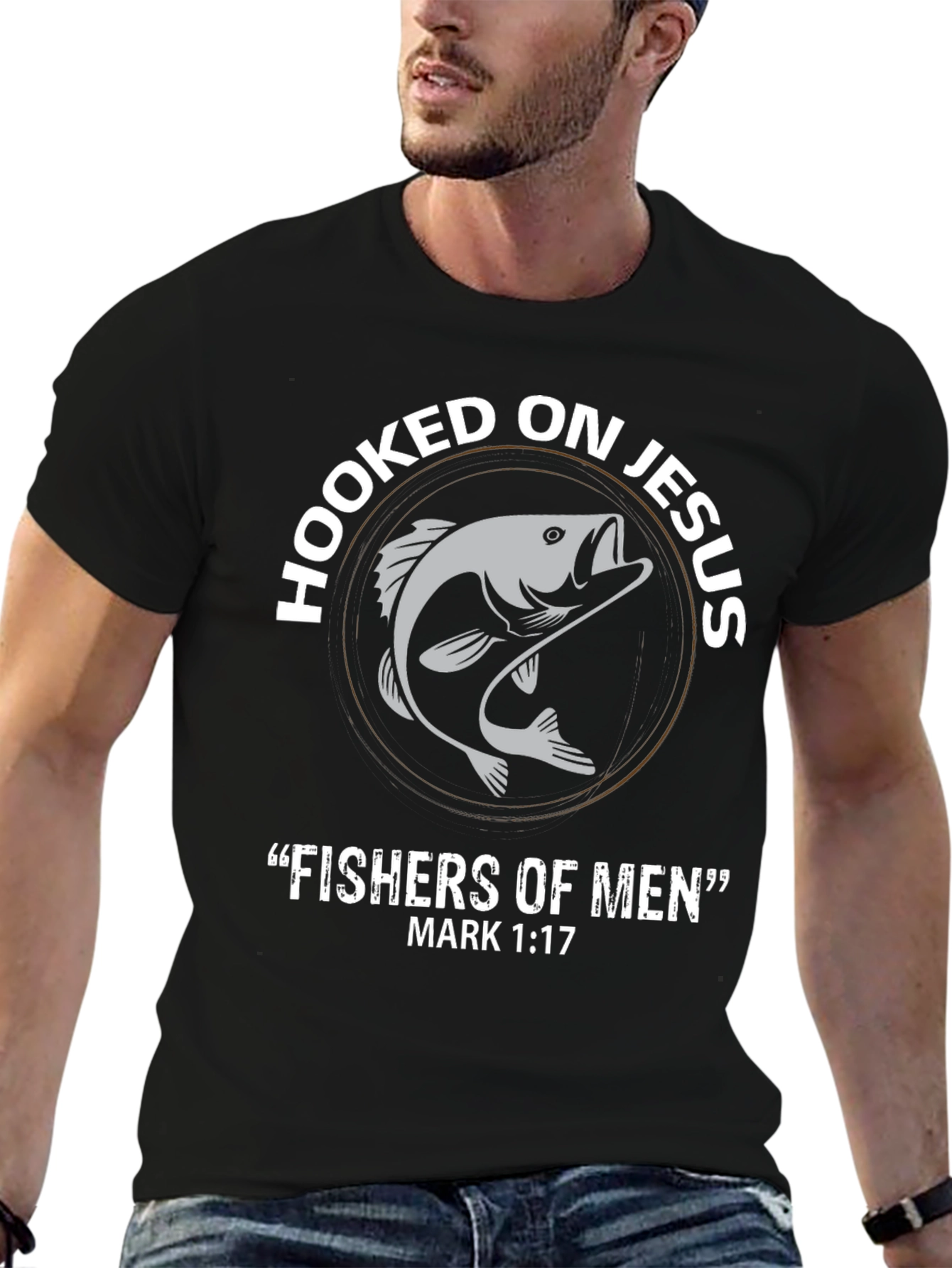 Hooked On Jesus T-Shirt - Fishers of Men Christian Tee
