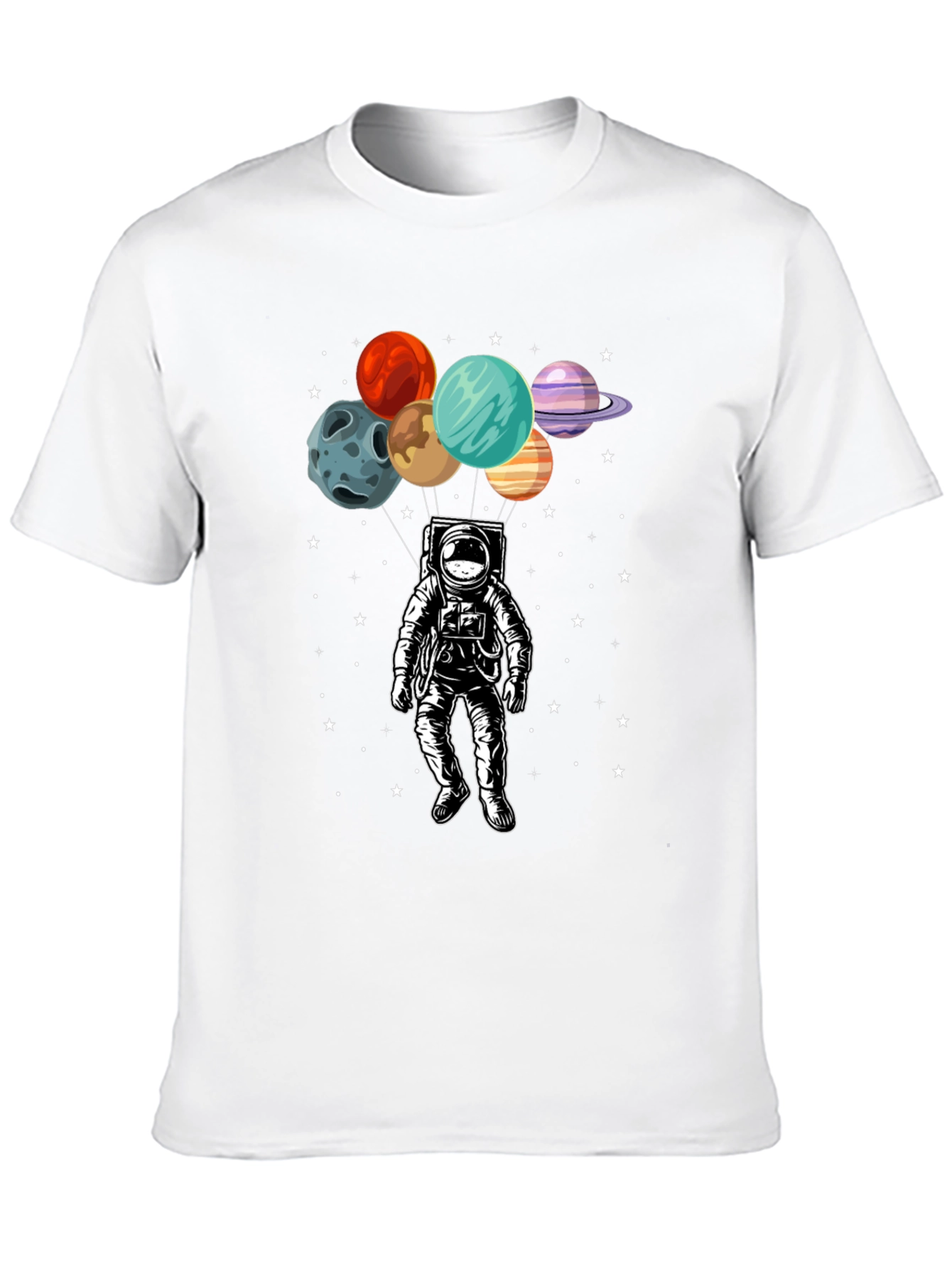 Astronaut Planets Graphic T-Shirt - Space Adventure
