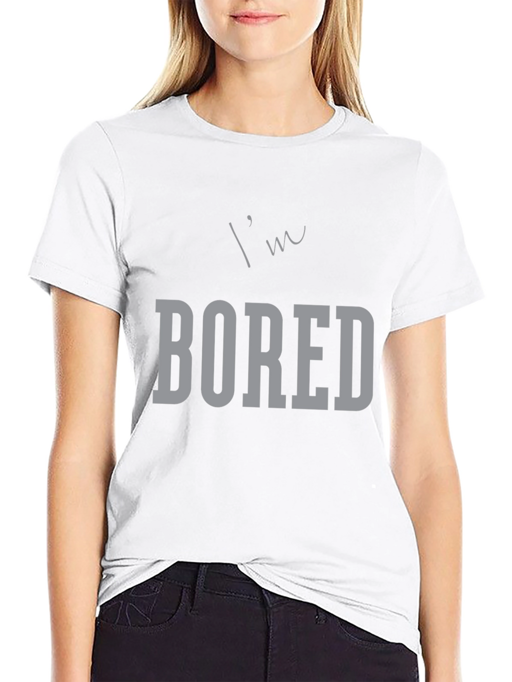 Im Bored Graphic Tee - Black Casual T-Shirt