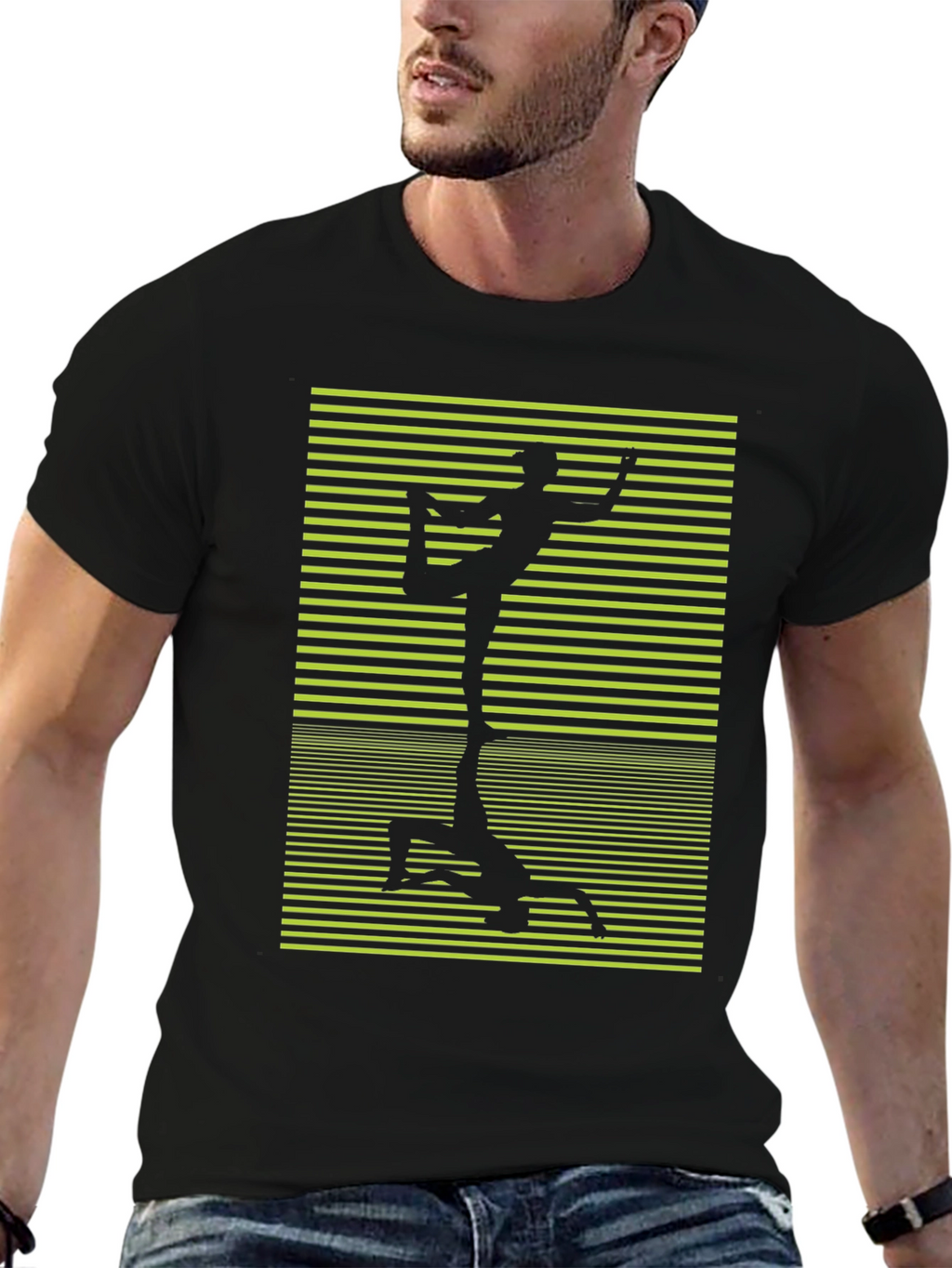 Yoga Pose Graphic Black T-Shirt