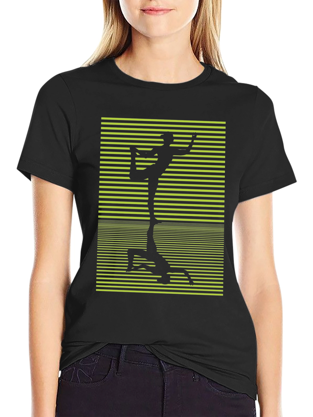Yoga Pose Graphic Black T-Shirt