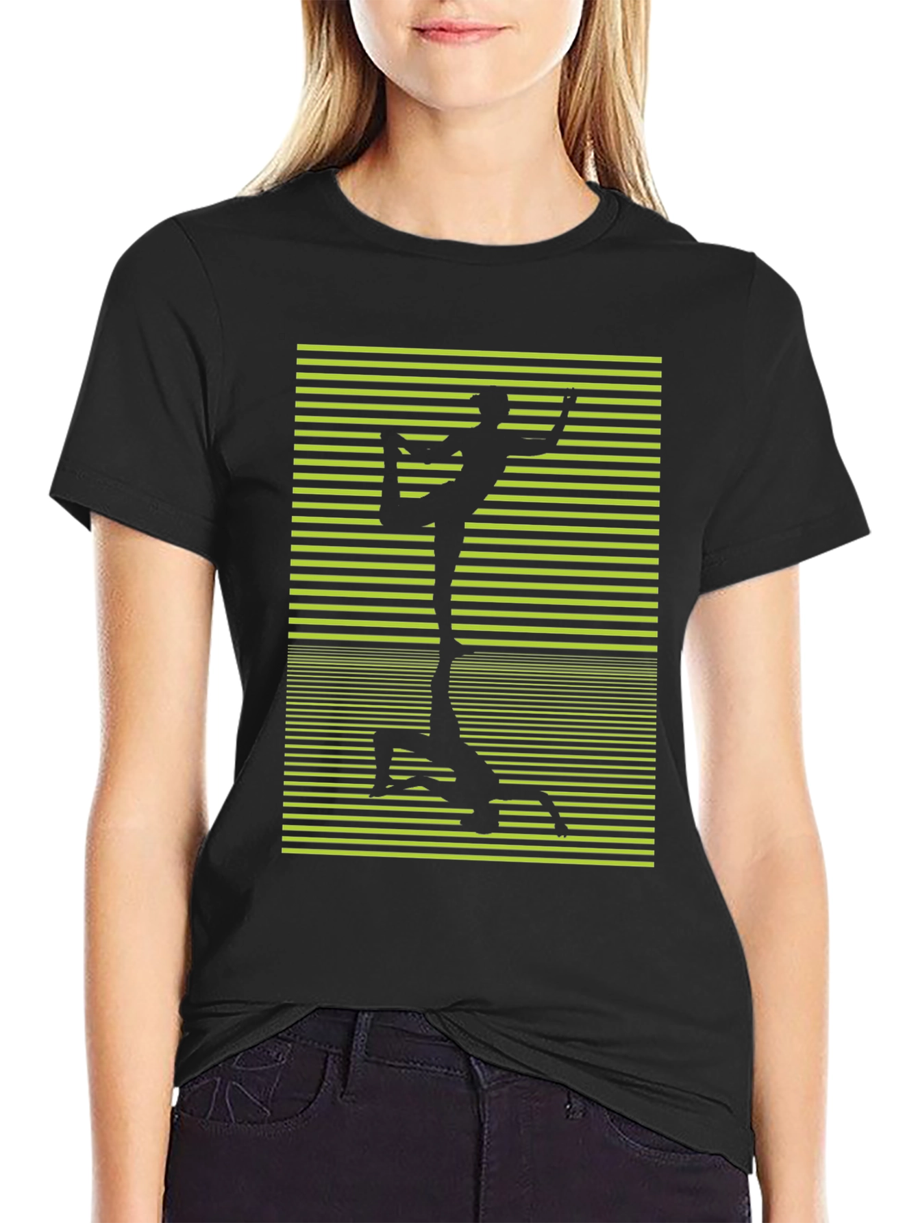 Yoga Pose Graphic Black T-Shirt