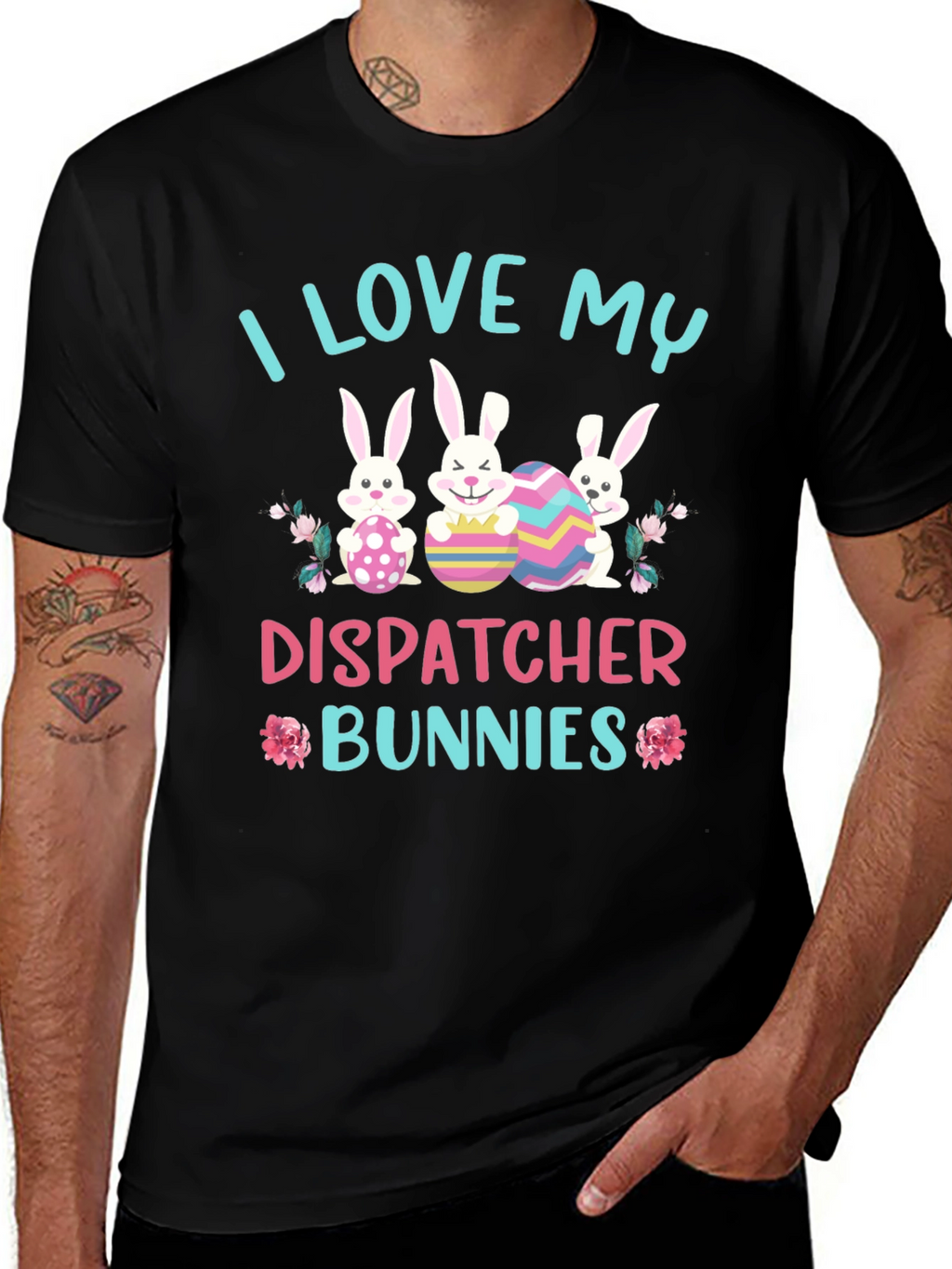 I Love My Dispatcher Bunnies Easter T-Shirt