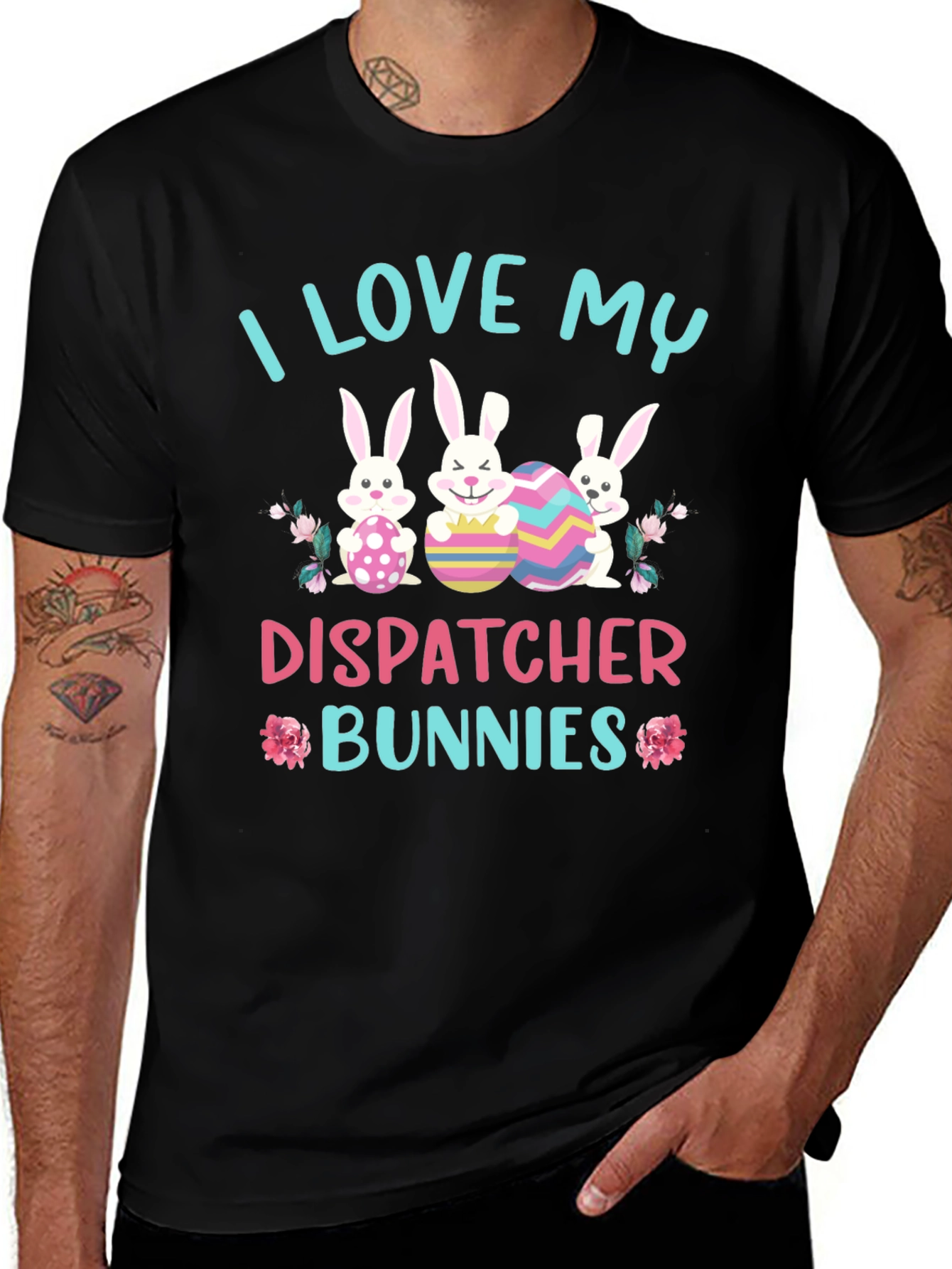I Love My Dispatcher Bunnies Easter T-Shirt