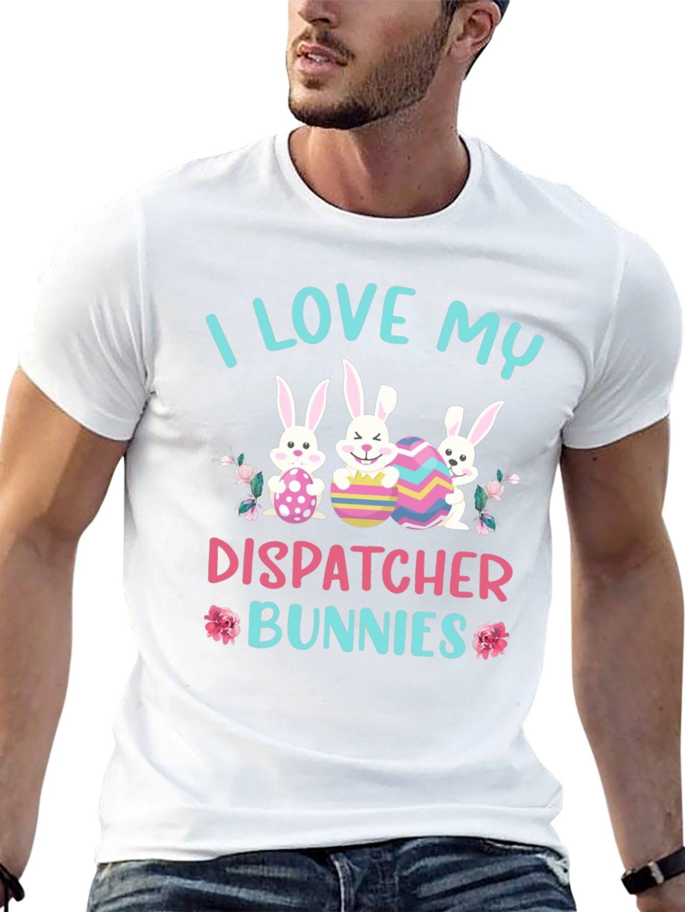 I Love My Dispatcher Bunnies Easter T-Shirt
